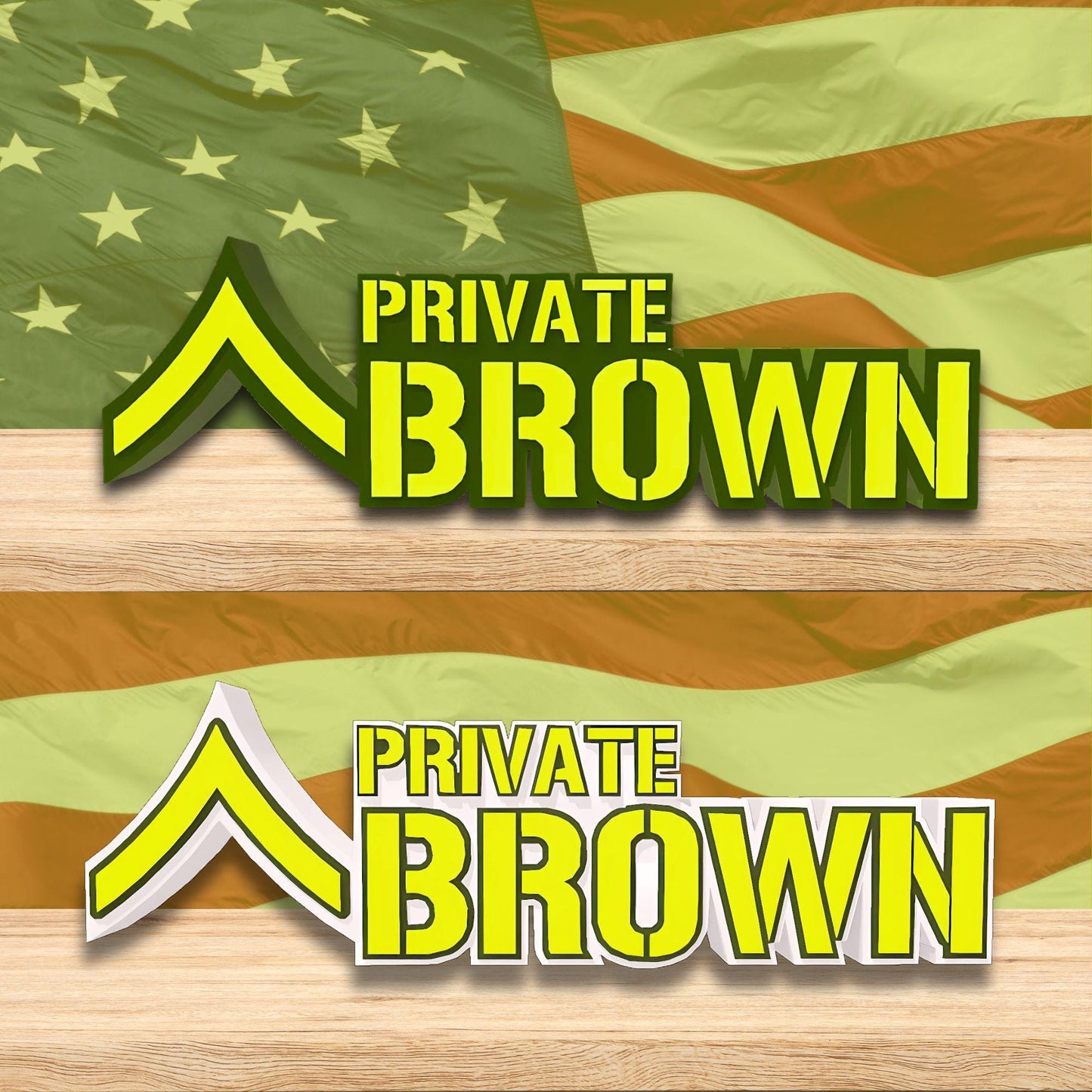 Personalized Army Private Rank Plaque, US Army Promotion Gift, PV2 Desk Name Plate