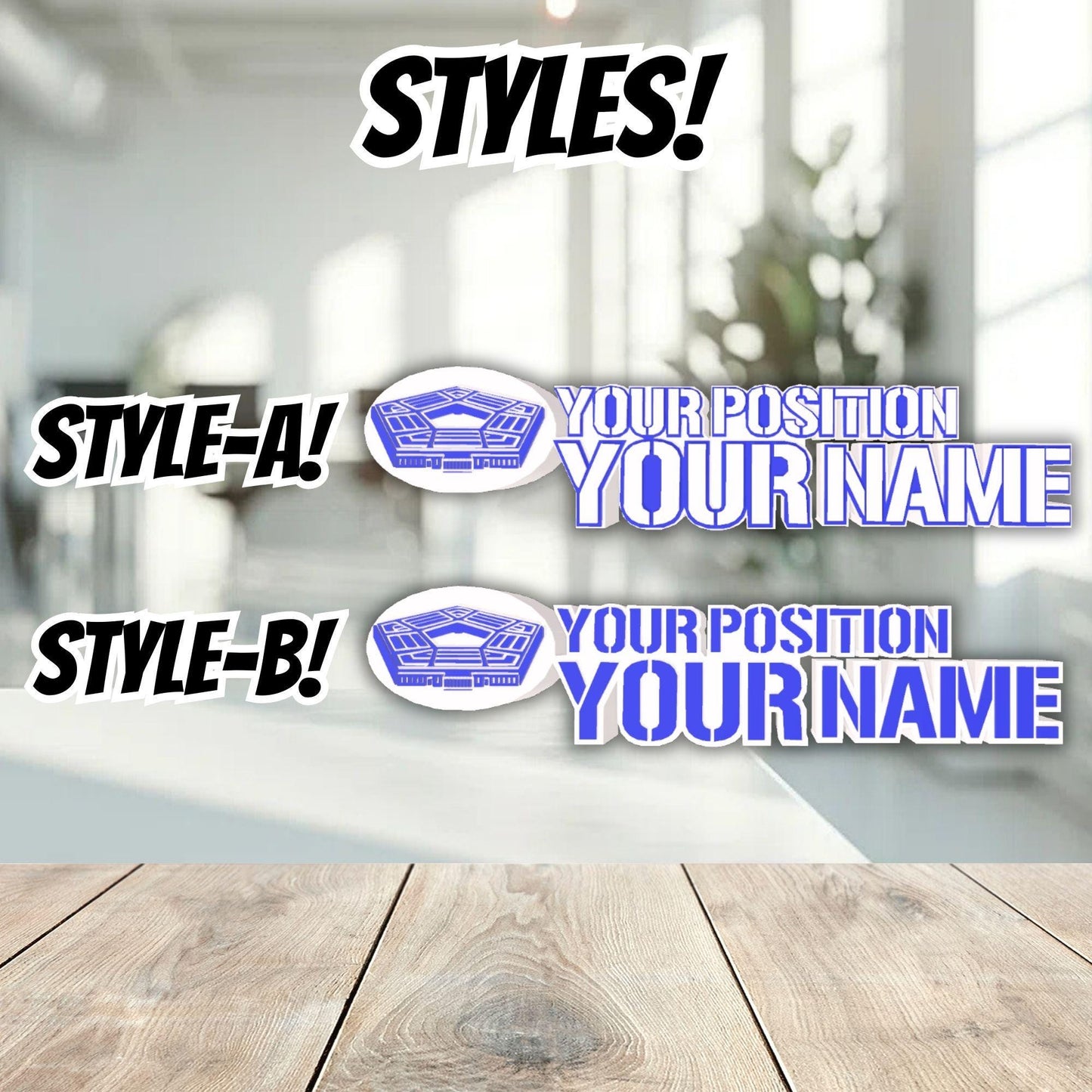 Personalized Department of State Desk Name Plate, DOD Name Plaque, Office gift for Boss