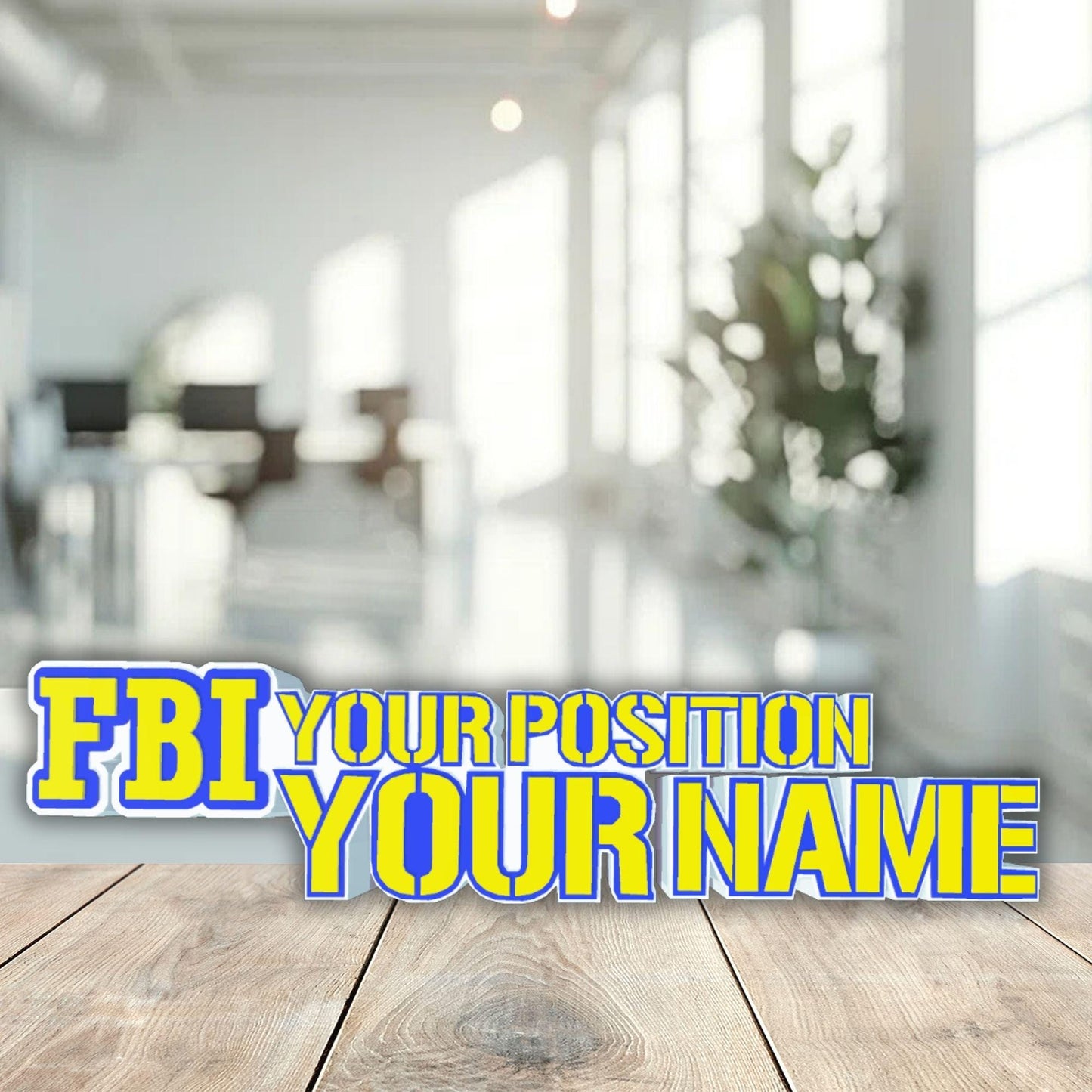 Personalized FBI Desk Name Plate, Agent Promotion Gift, Federal Bureau of Investigation Name Plaque
