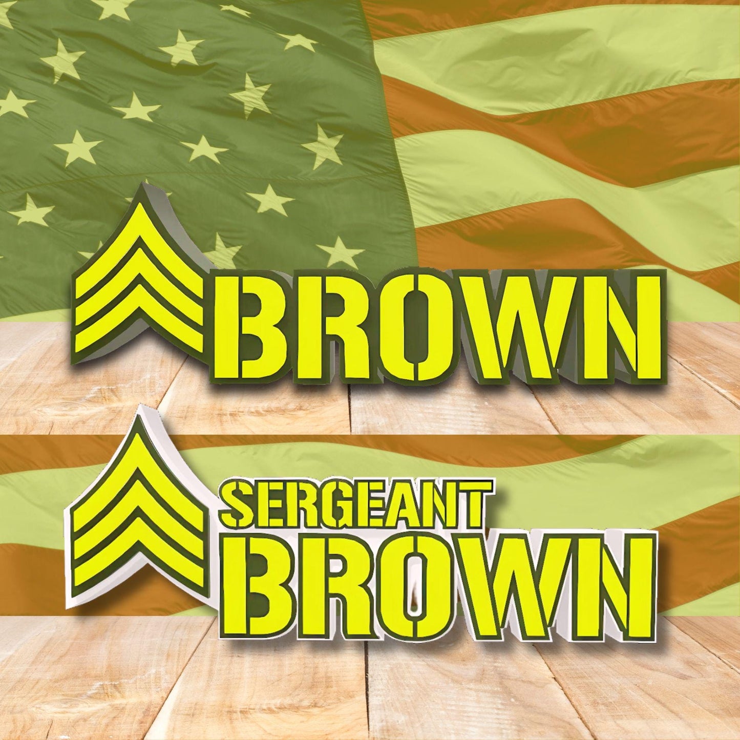 Personalized Army Sergeant Rank Plaque, SGT Desk Name Plate, Promotion Gift