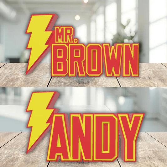 Shazam Desk Name Plate, Custom Desk Plaque, Teacher Appreciation, New Job Gift