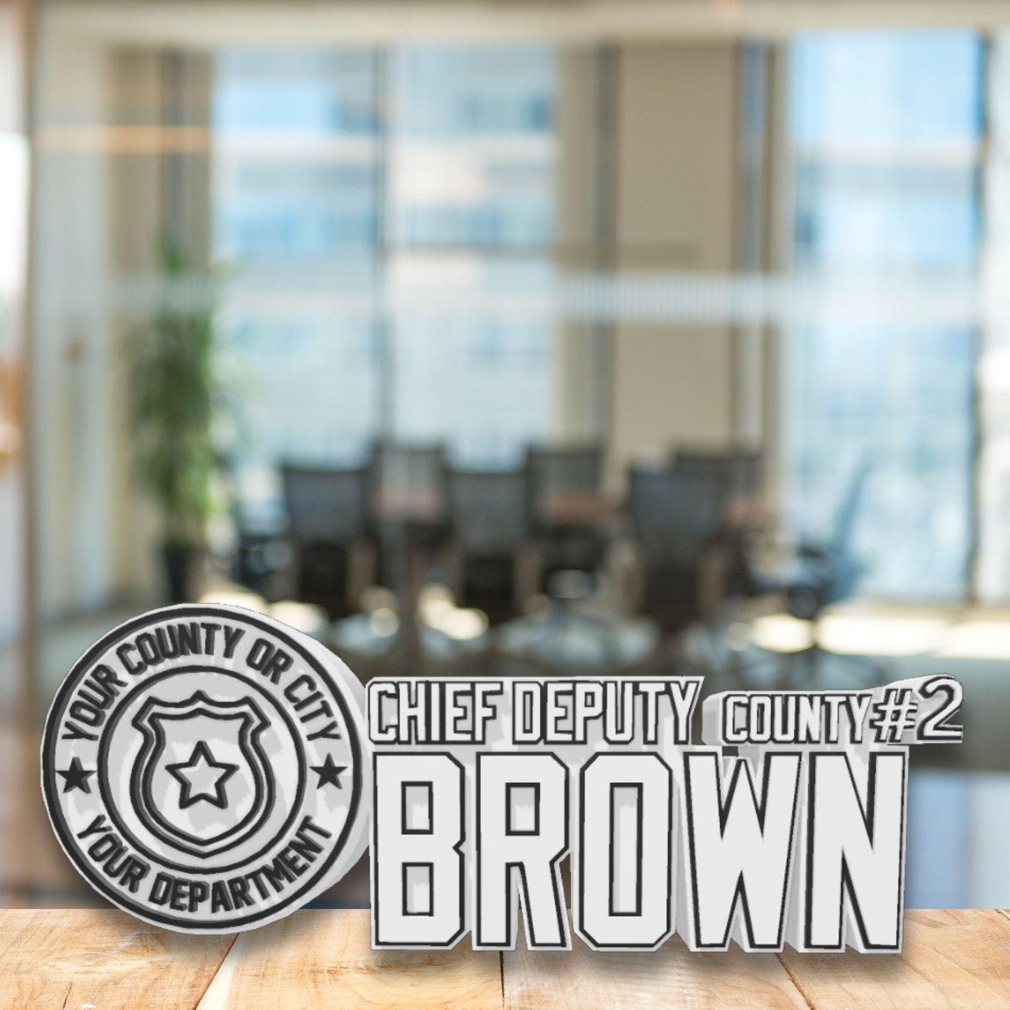 Personalized Deputy Chief Desk Name Plate: Law Enforcement Gift