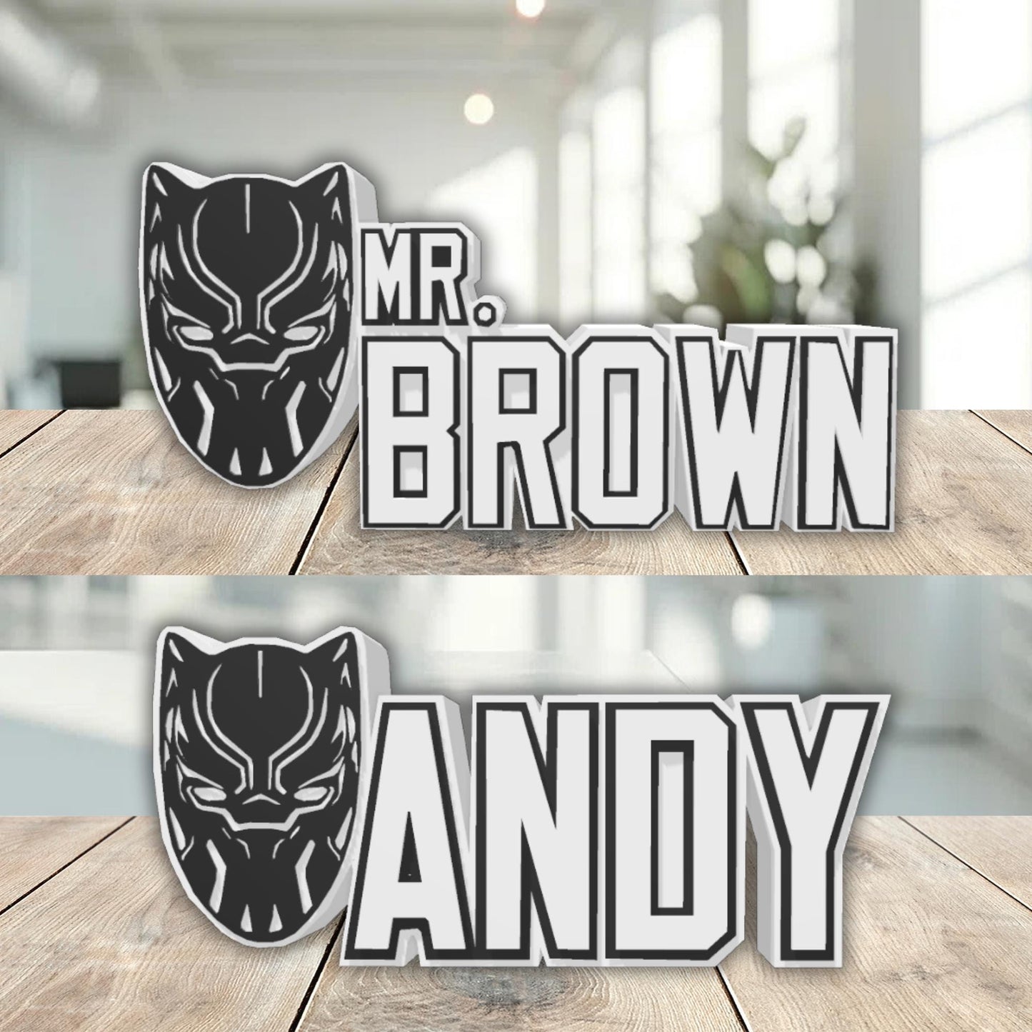 Black Panther Desk Name Plate, Wakanda Forever Desk Plaque, Teacher Nameplate