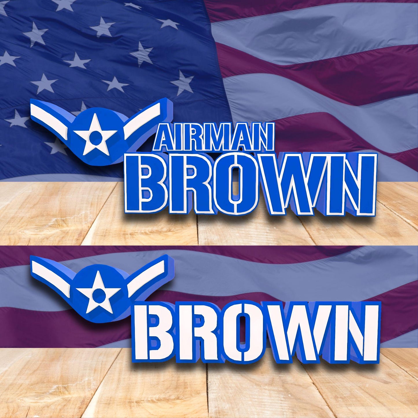 Personalized USAF Airman Rank Desk Plaque, Amn Desk Name Plate, Promotion Gift