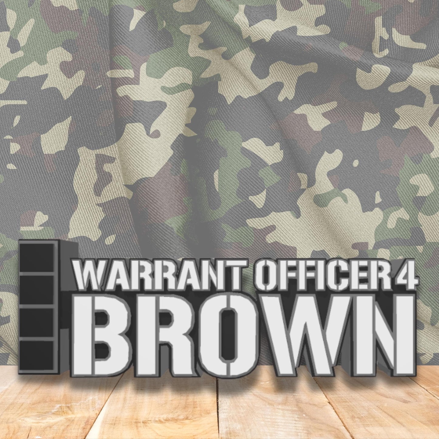 ARMY Warrant Officer 4 Desk Name Plate, CW4 Desk Plaque