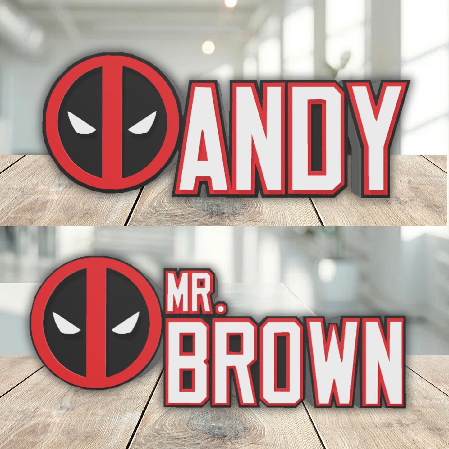 Deadpool Desk Name Plate, Office Name Plate, Gifts For Teacher