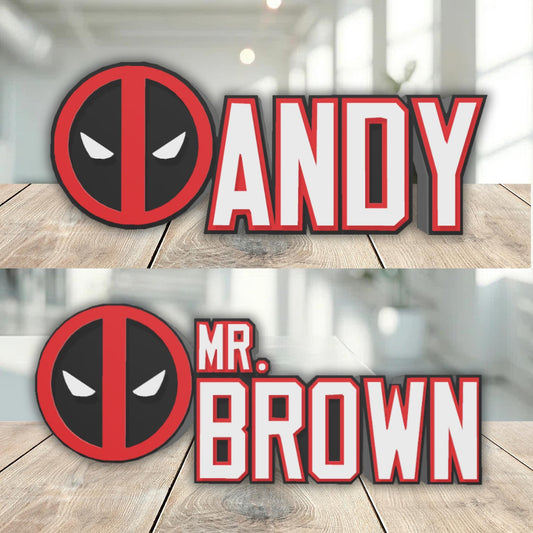 Deadpool Desk Name Plate, Office Name Plate, Gifts For Teacher