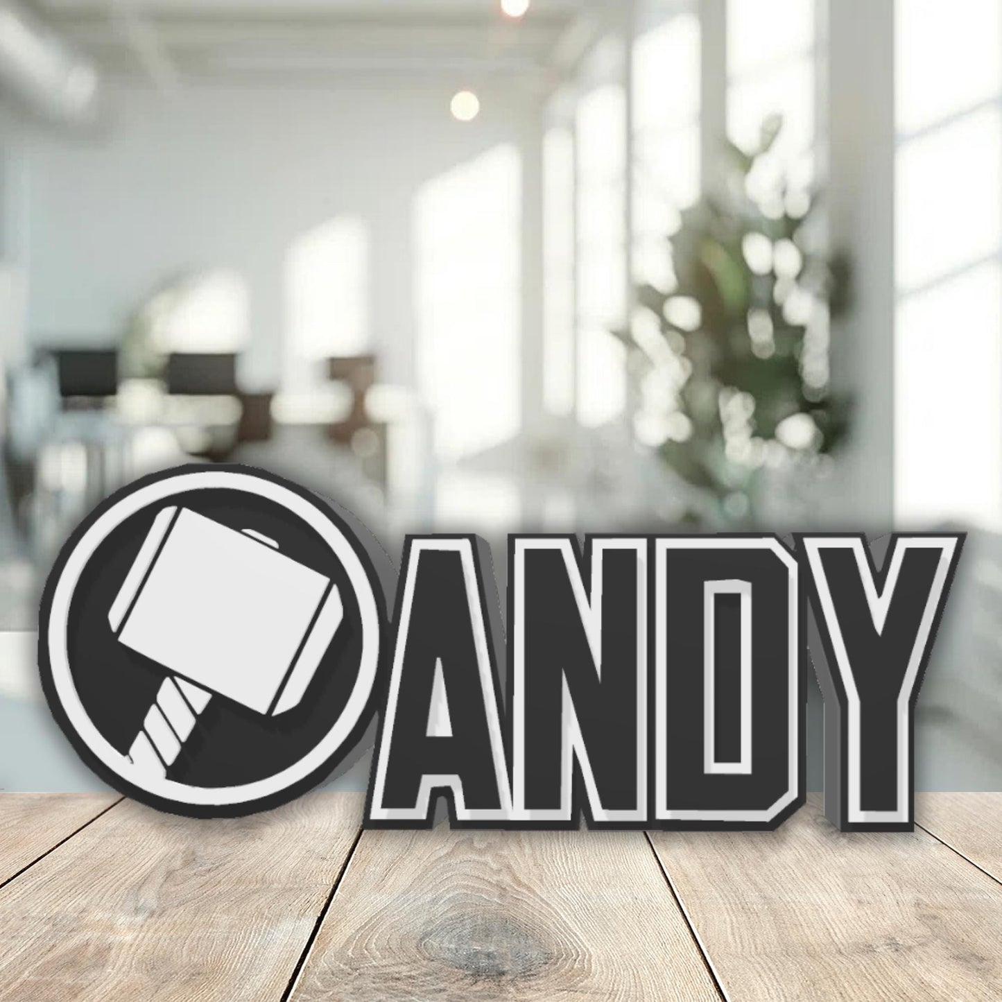 Thor Desk Name Plate, Teacher Desk Decor, Boss Nameplate