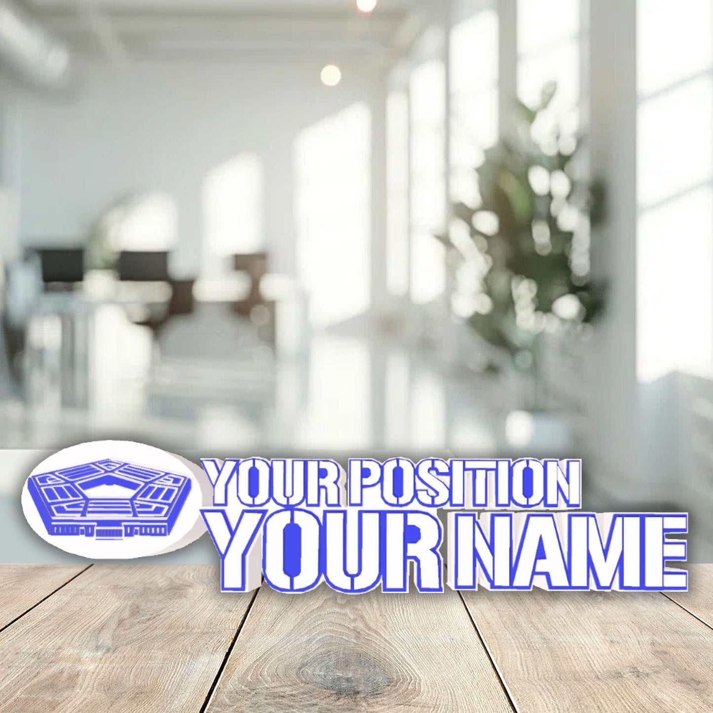 Personalized Department of State Desk Name Plate, DOD Name Plaque, Office gift for Boss