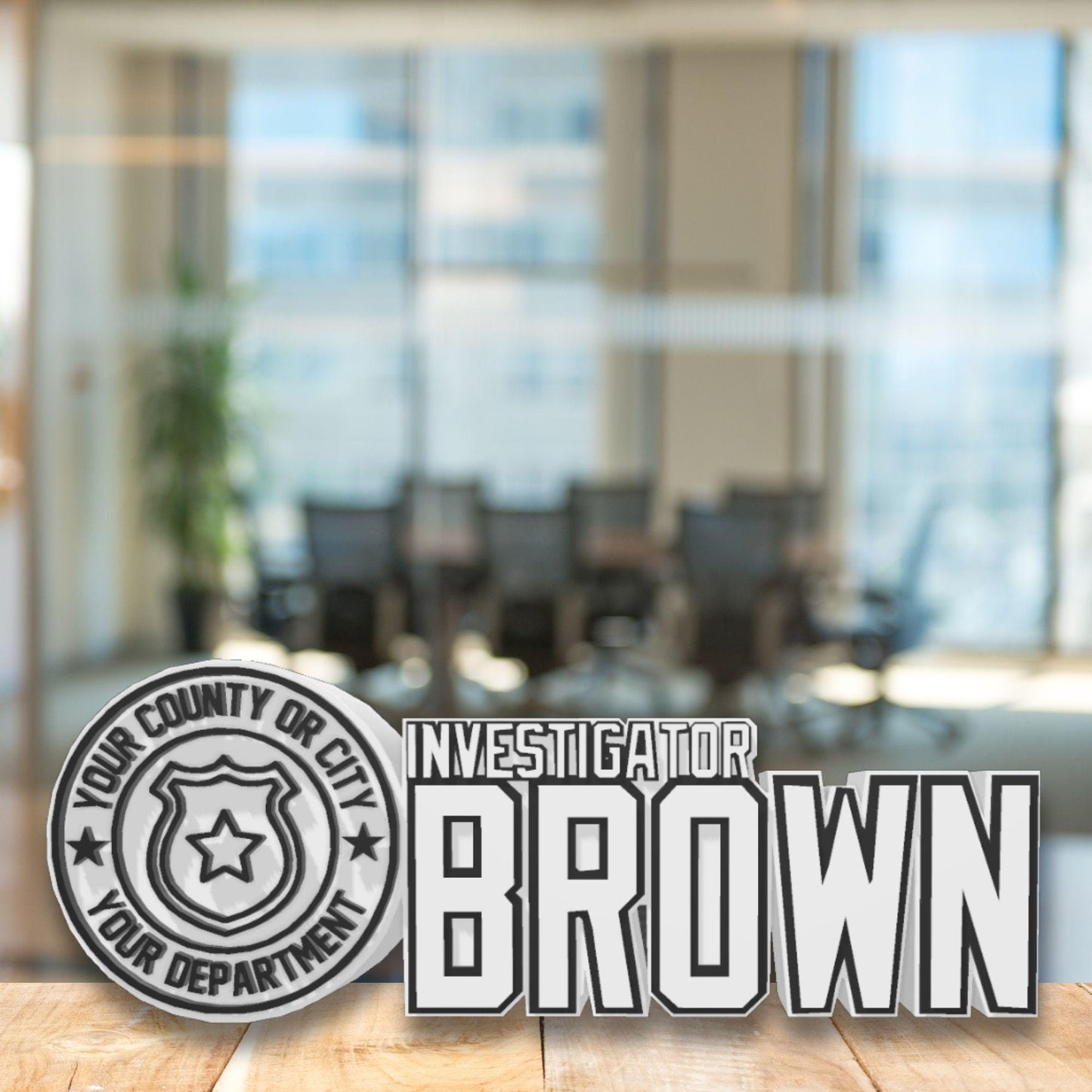 Personalized Investigator Desk Name Plate: Custom Police Gift