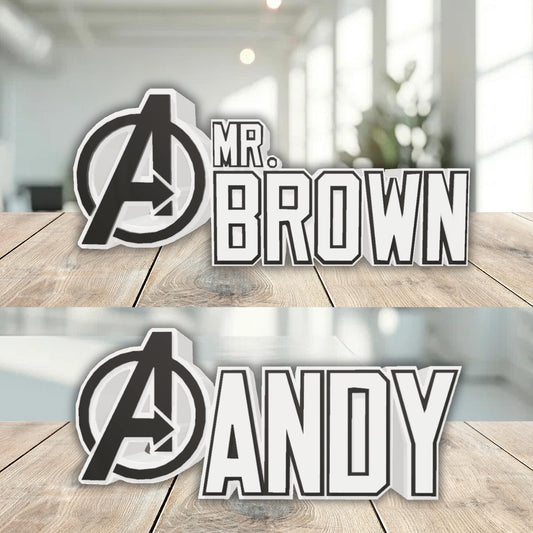 Avengers Desk Name Plate, Gifts For Teacher, Principal Name Plaque, Office Accessory