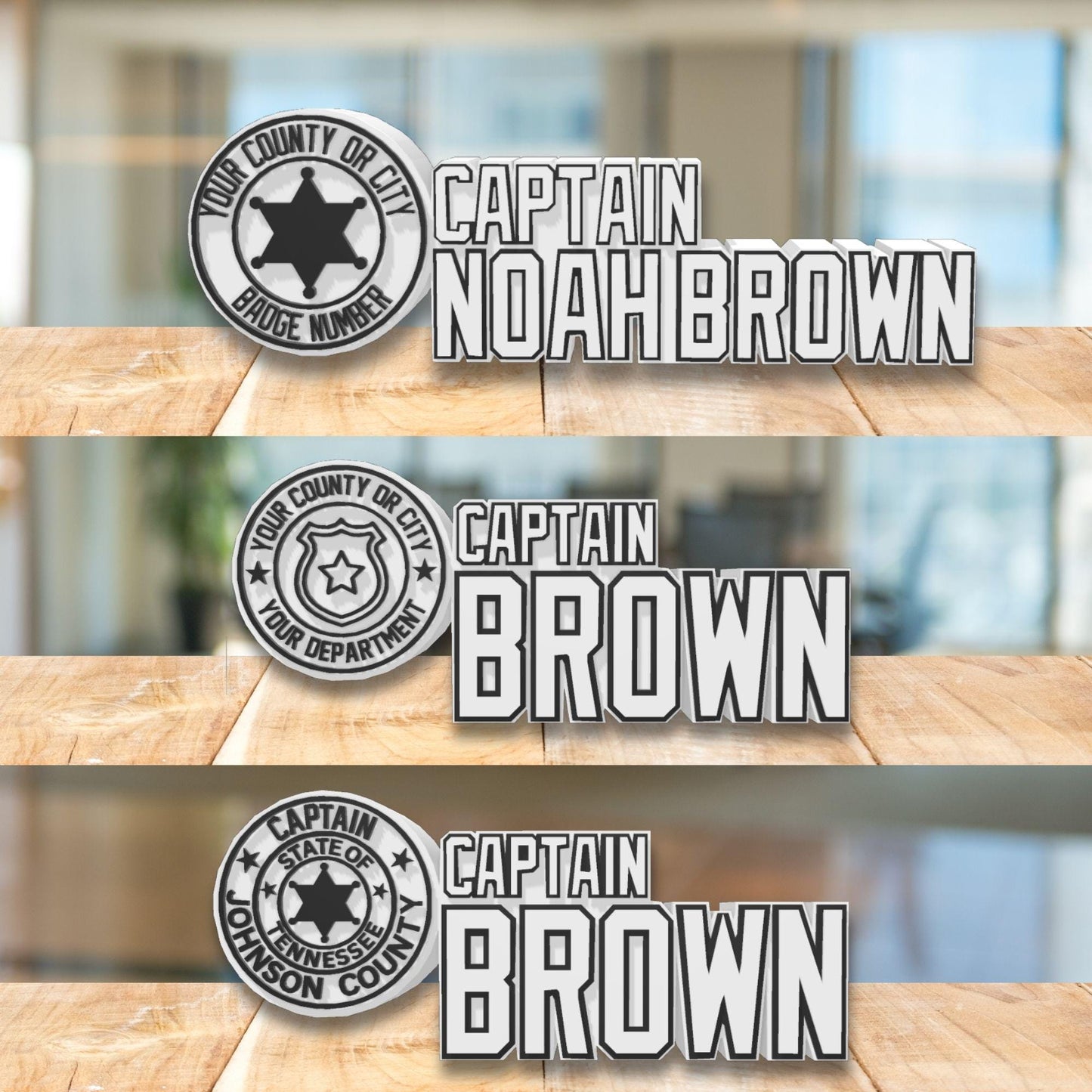 Personalized Police Officer Desk Name Plate: Custom Law Enforcement Gift