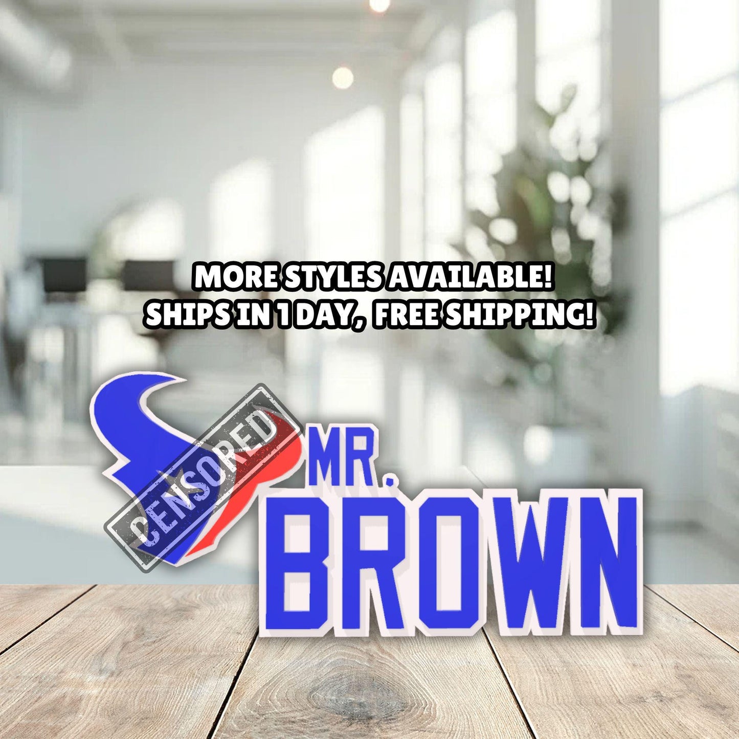 Personalized Houston Texans Desk Name Plate, Unique Office Decoration, Boss Desk Nameplate