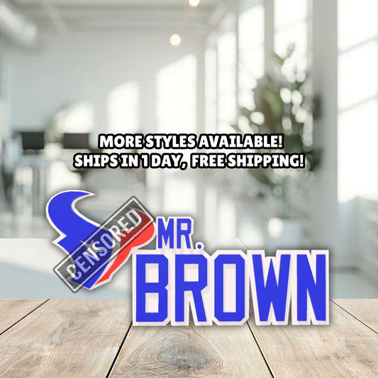 Personalized Houston Texans Desk Name Plate, Unique Office Decoration, Boss Desk Nameplate