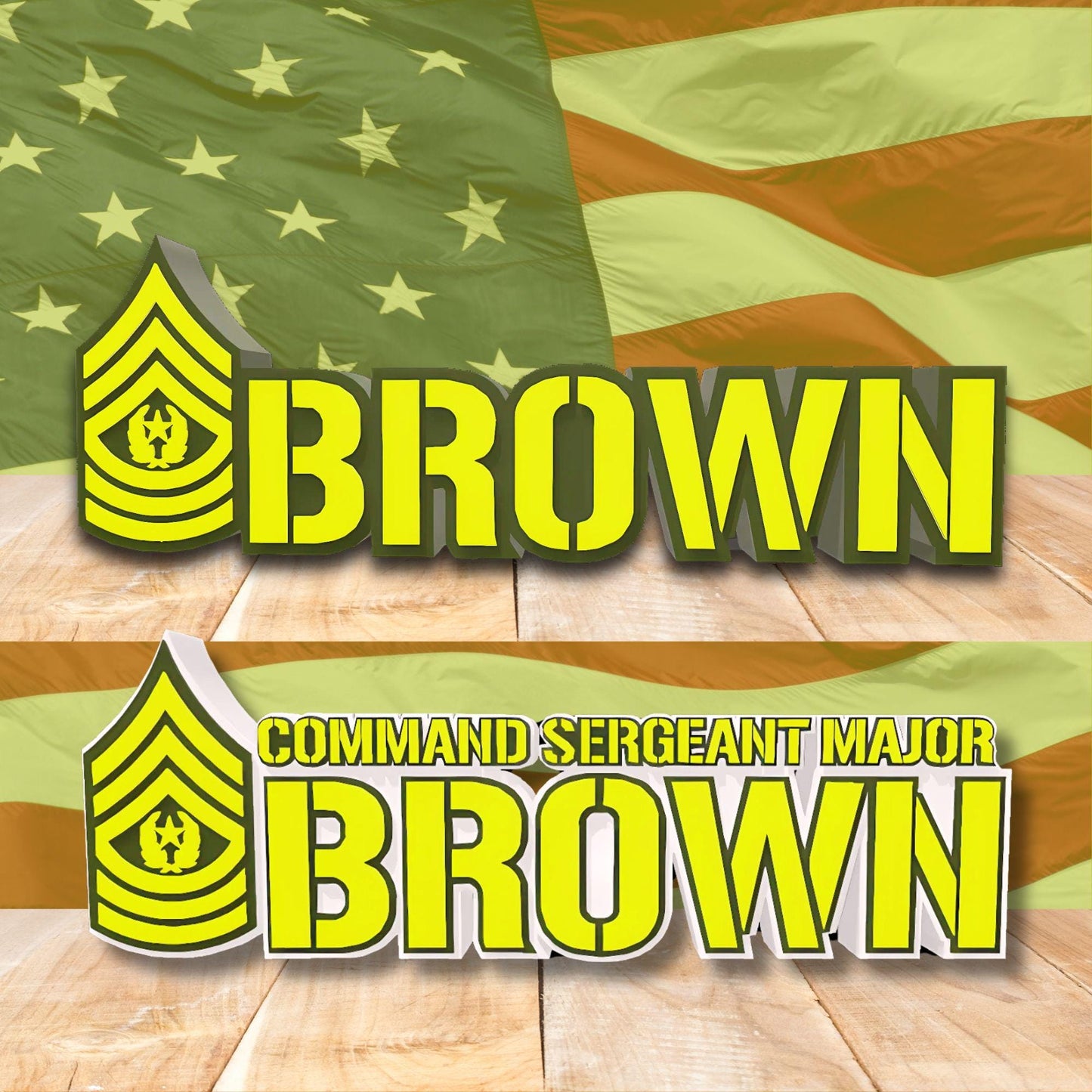 Personalized Command Sergeant Major Rank Plaque, CSM Desk Name Plate, Army Promotion Gift