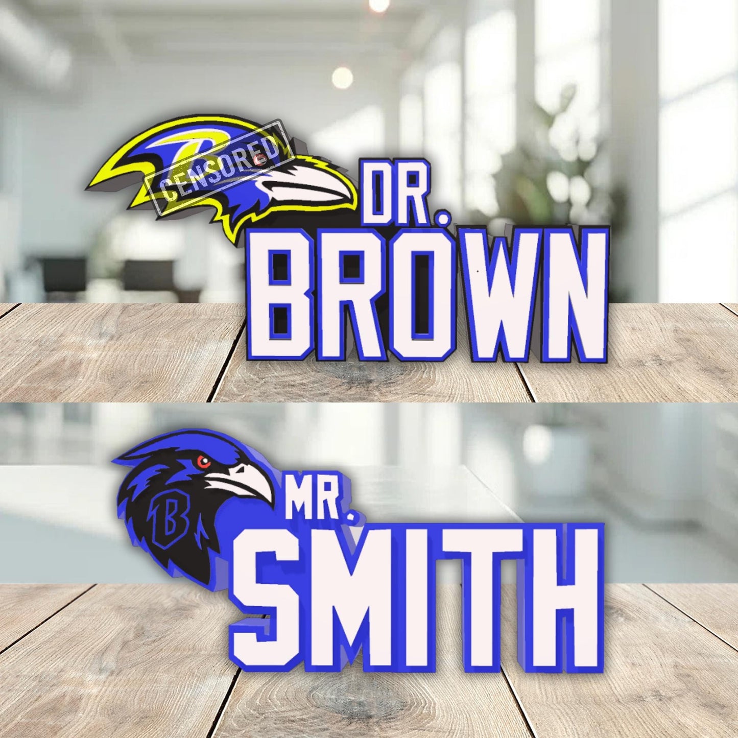 Personalized Baltimore Ravens Desk Name Plate, Gift for Teacher, Name Plaque