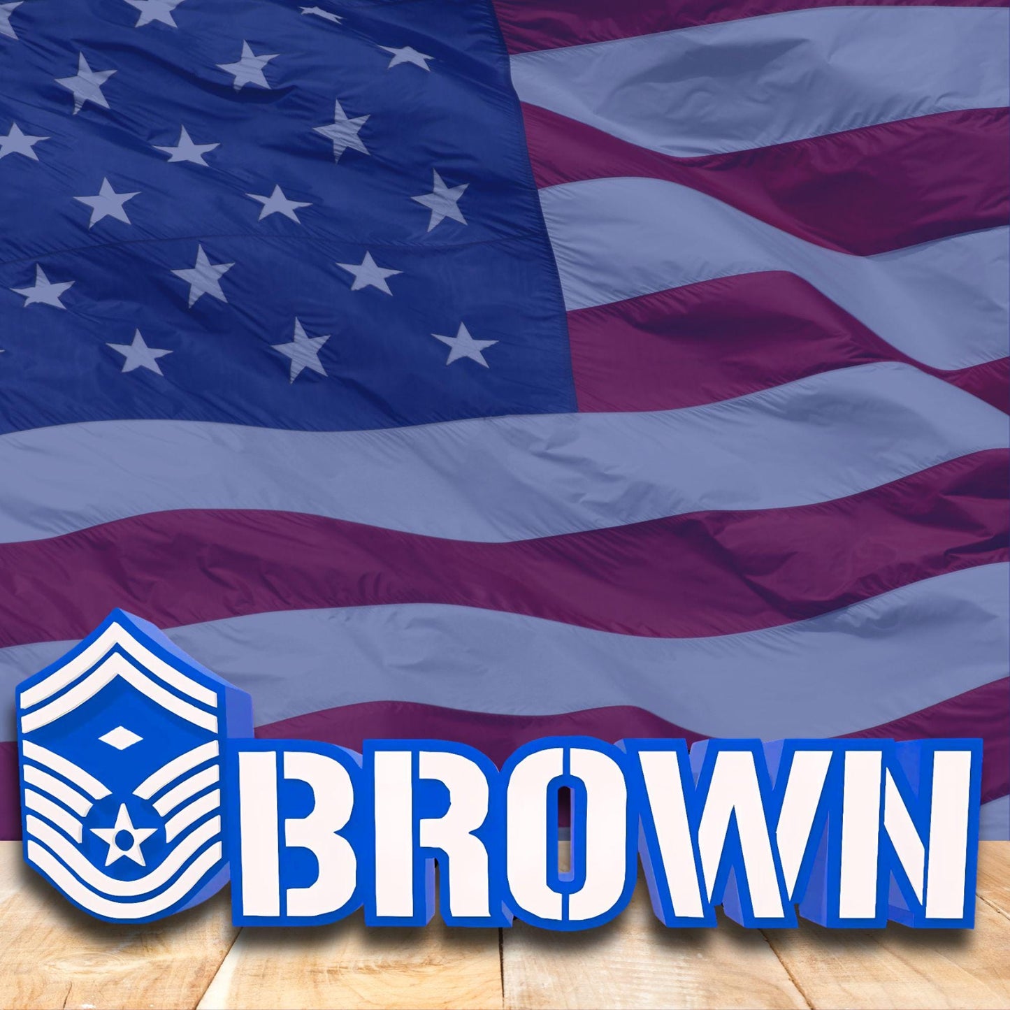 Personalized USAF First Sergeant E8 Desk Name Plate, Military Retirement Gift