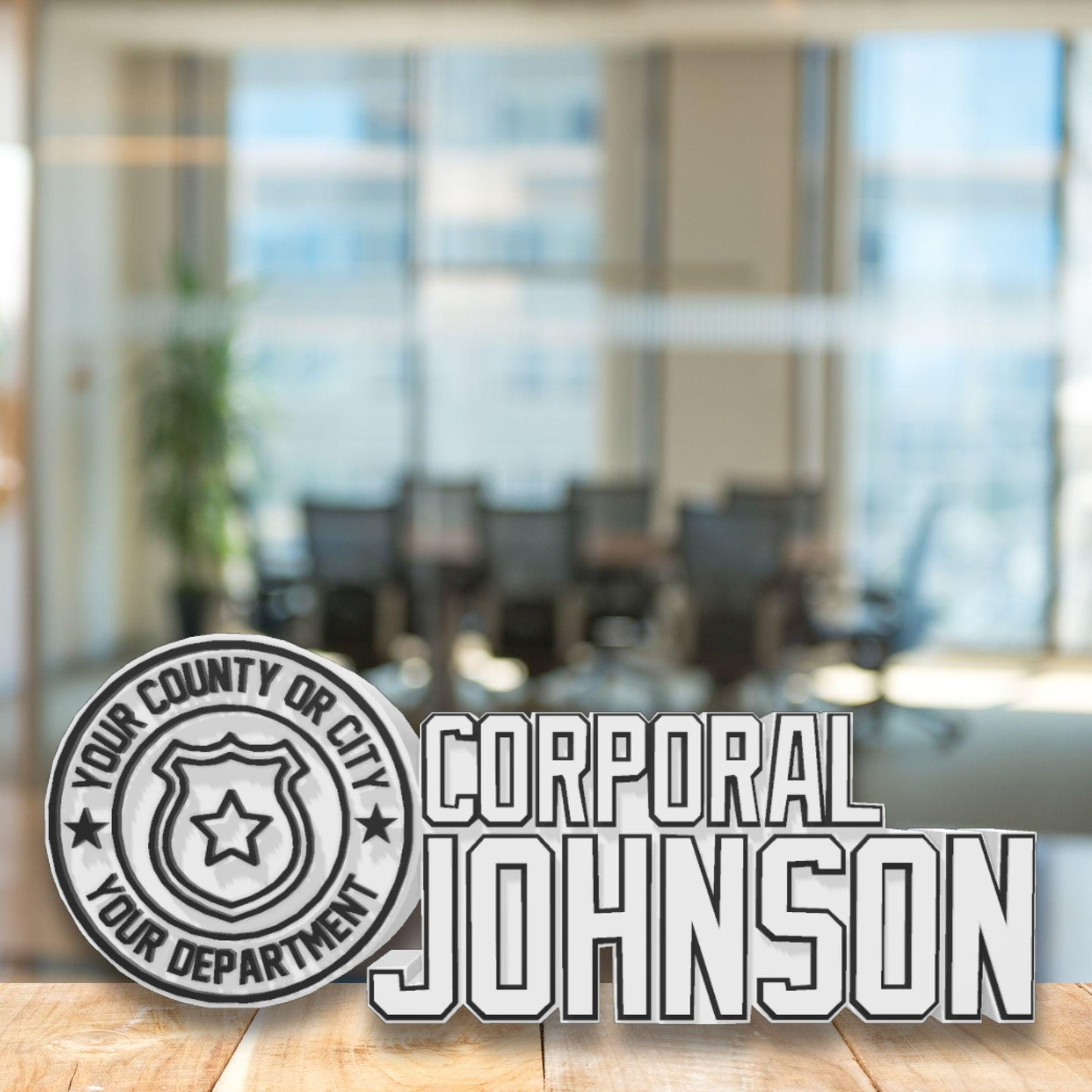 Personalized Police Corporal Desk Name Plate: Law Enforcement Gift