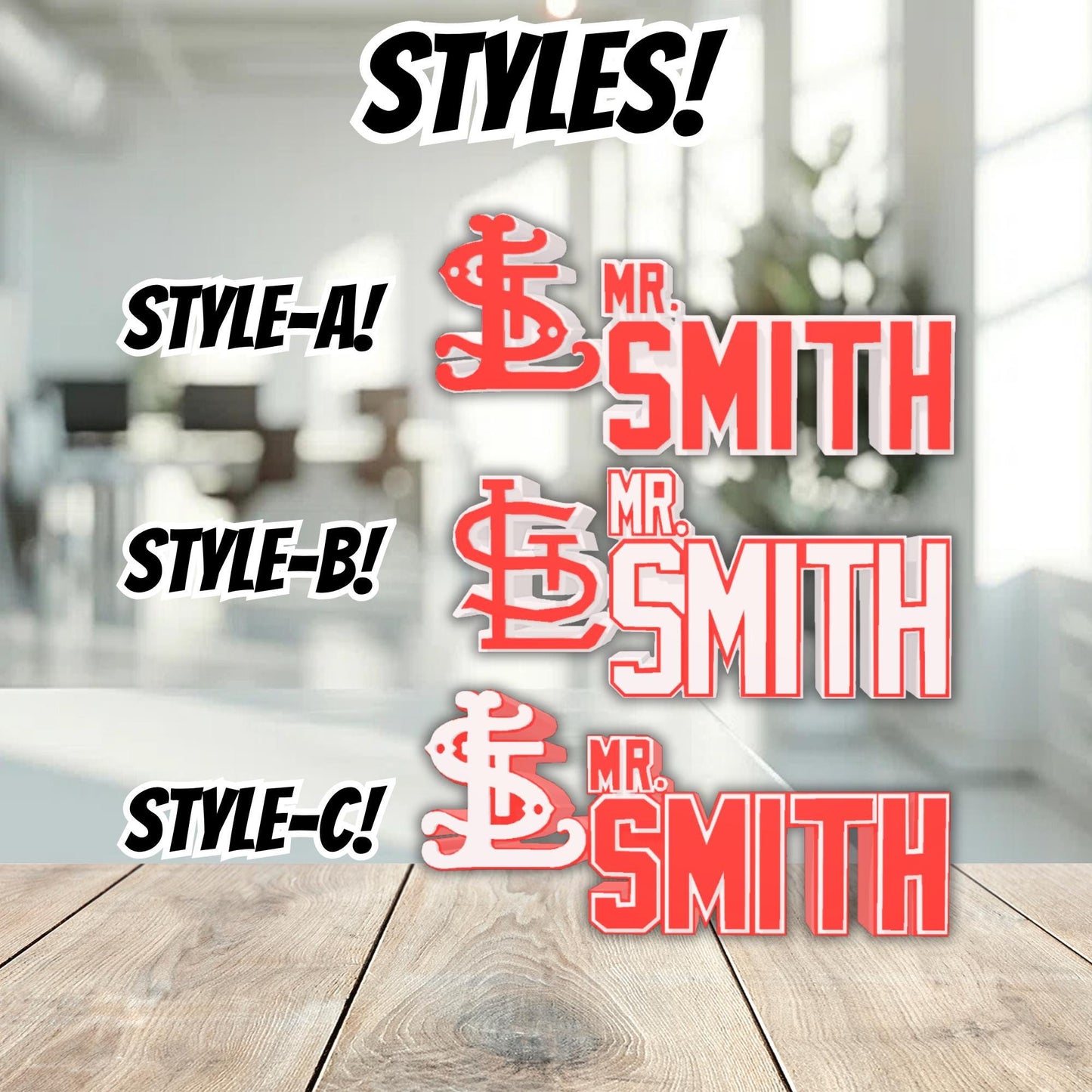 Personalized St. Louis Cardinals Desk Name Plate