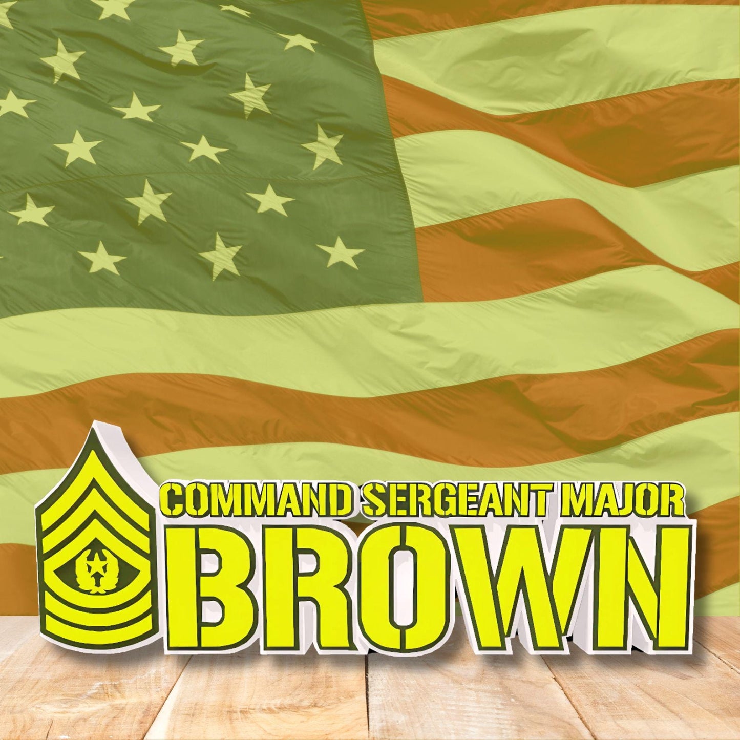 Personalized Command Sergeant Major Rank Plaque, CSM Desk Name Plate, Army Promotion Gift