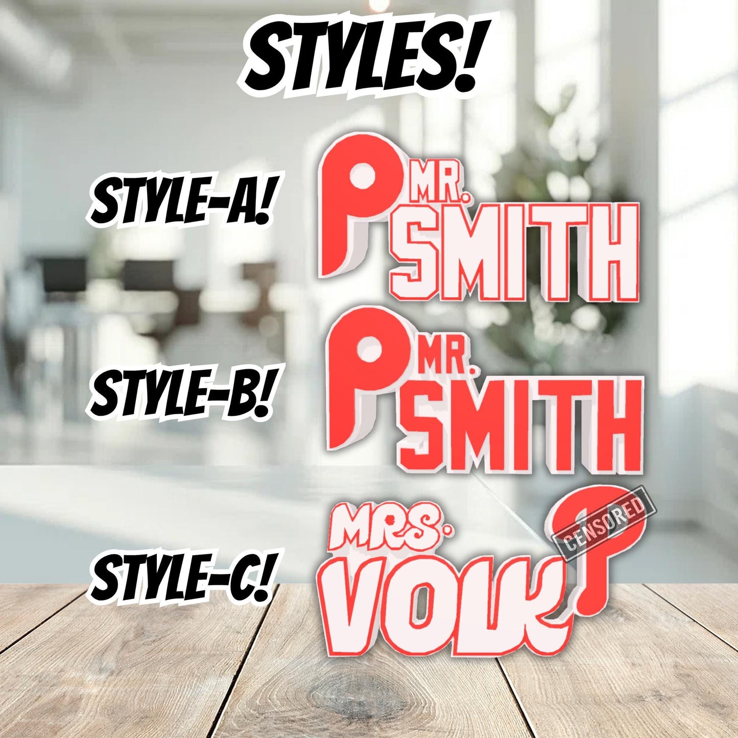 Personalized Philadelphia Phillies Desk Name Plate