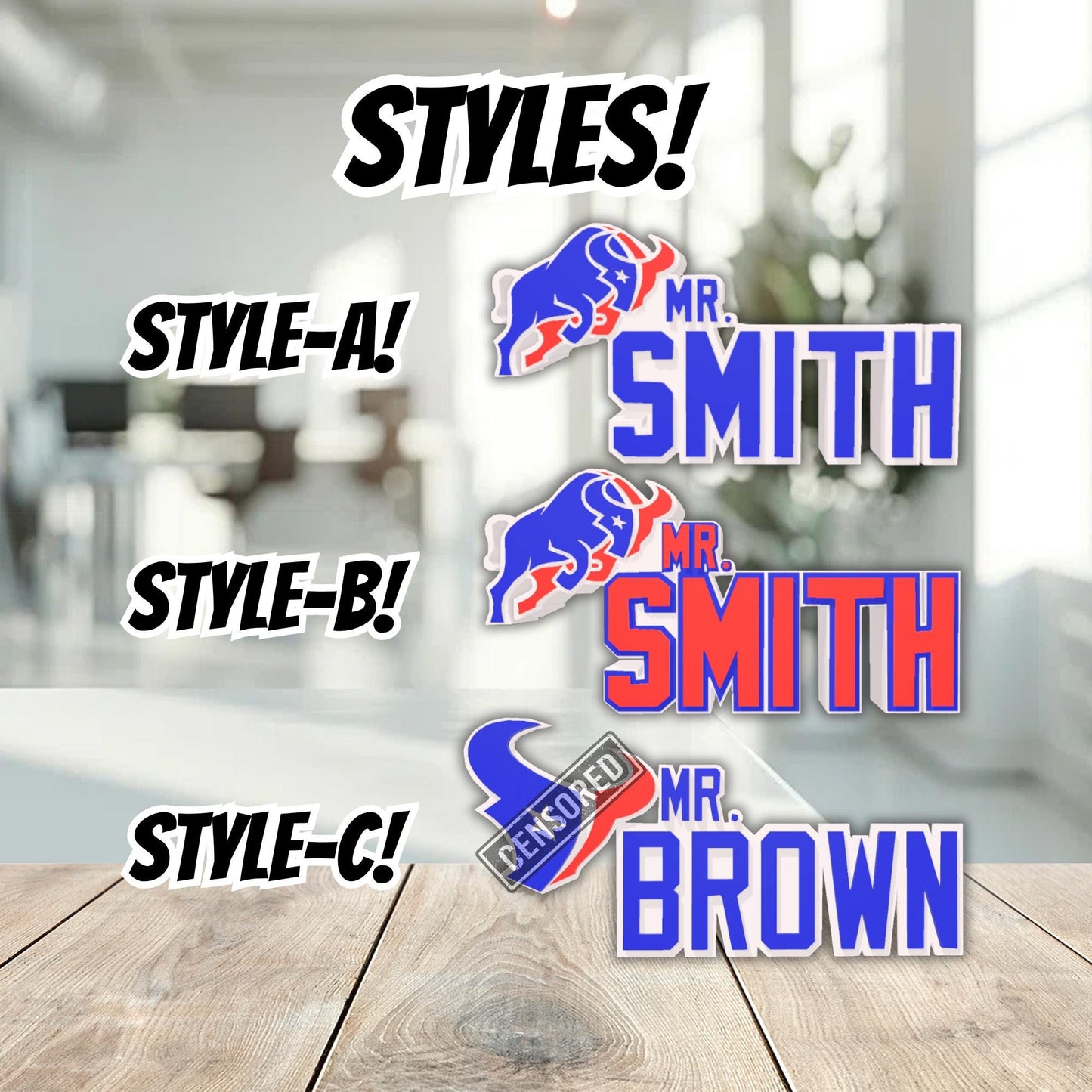 Personalized Houston Texans Desk Name Plate, Unique Office Decoration, Boss Desk Nameplate