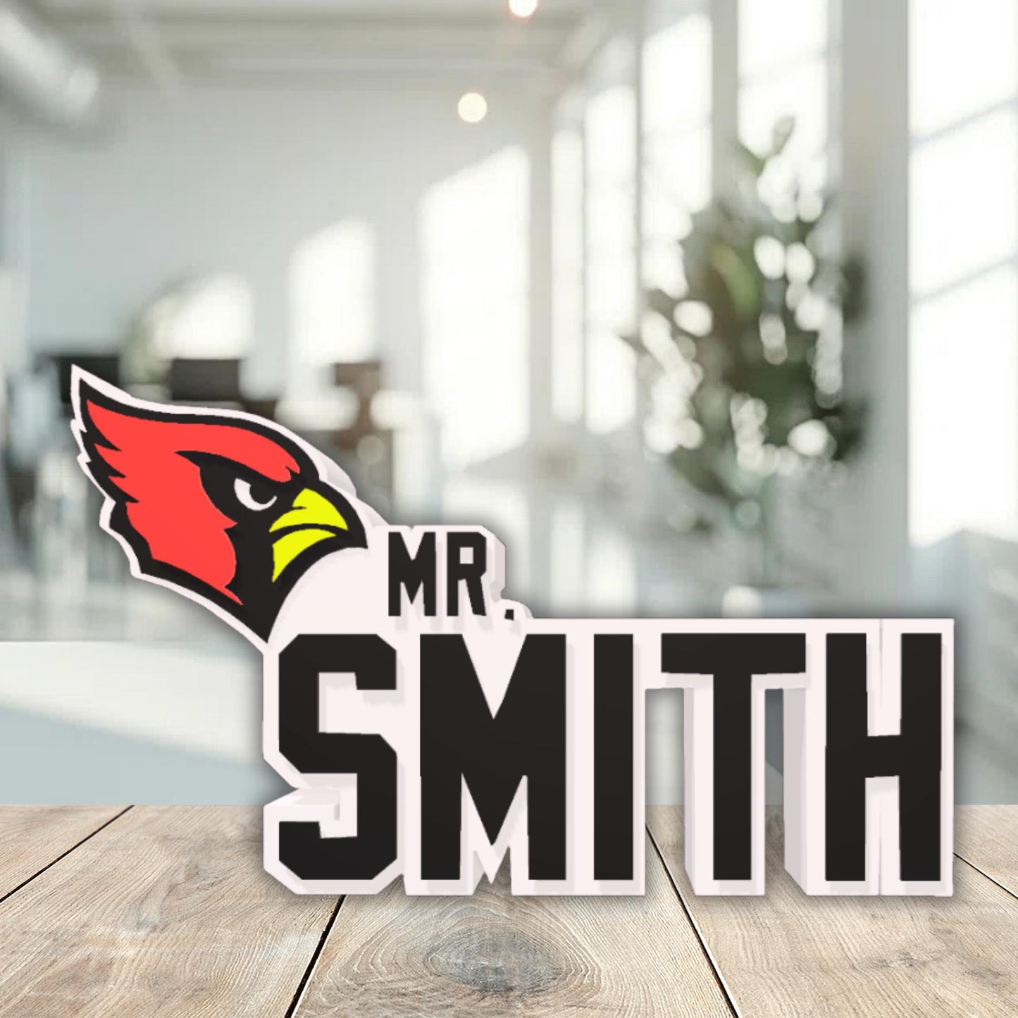 Personalized Arizona Cardinals Desk Name Plate, Cardinals Plaque, Teacher Gift, Unique Office Decoration