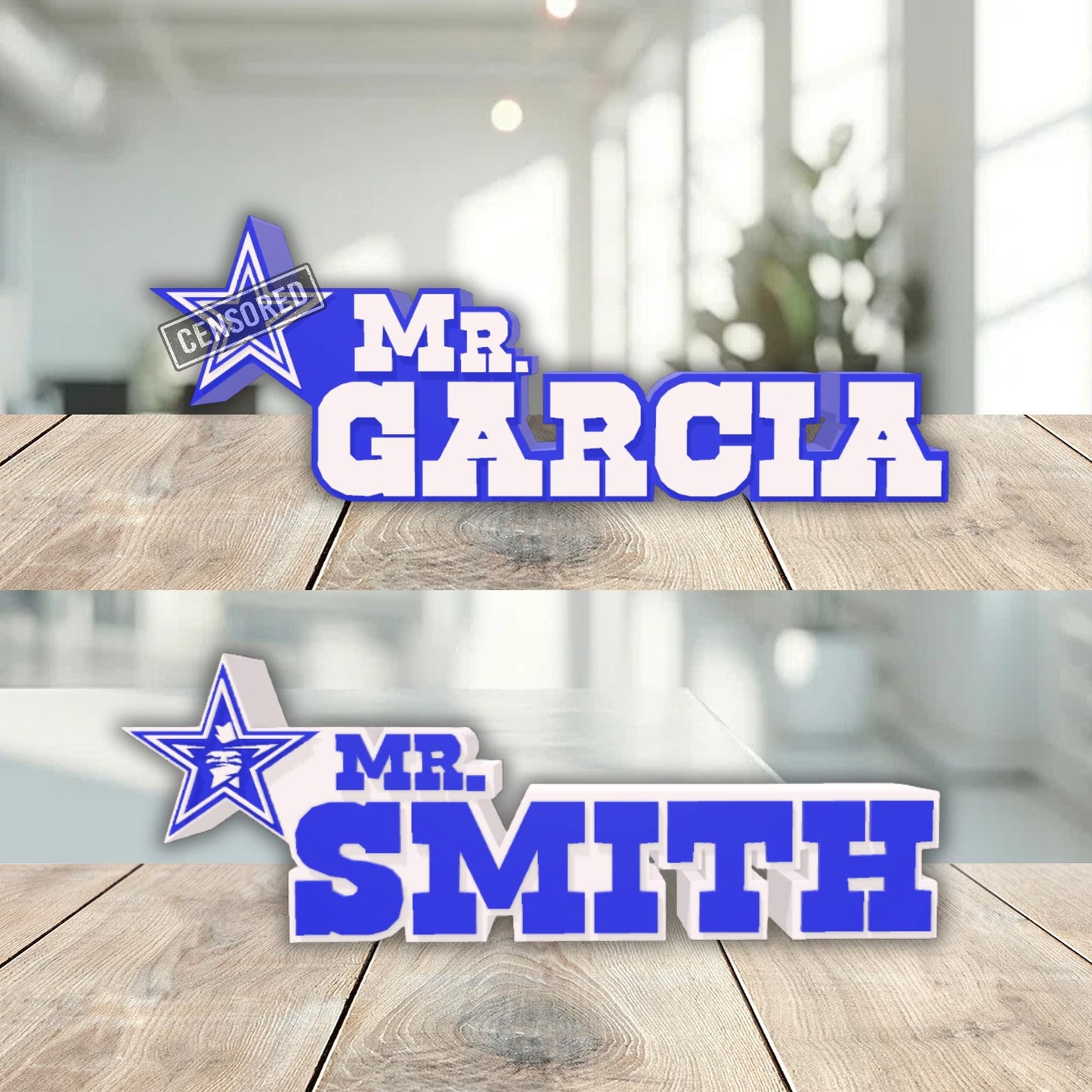 Personalized Dallas Cowboys Desk Name Plate, Teacher Desk Gift, Plaque, Office Sign