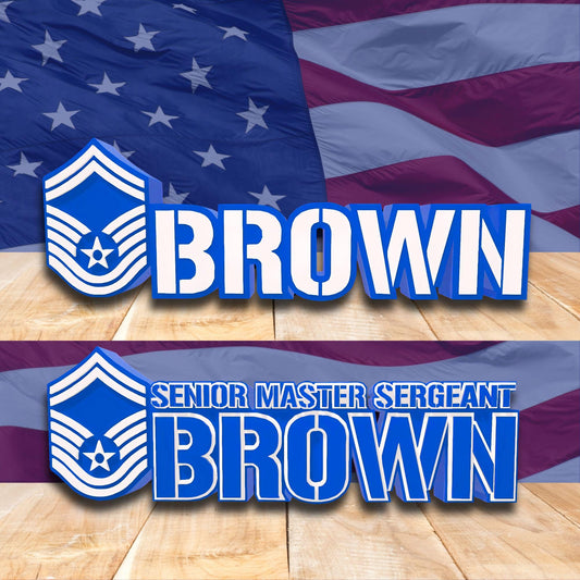 Personalized Senior Master Sergeant Rank Plaque, SMSgt Desk Name Plate, USAF Promotion Gift