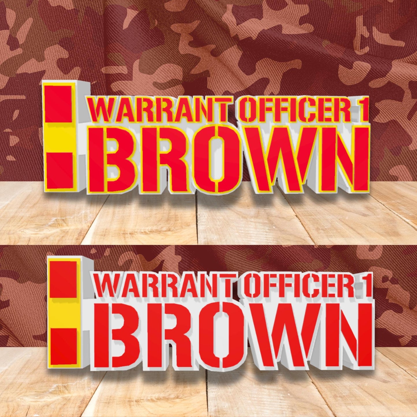 Personalized Chief Warrant Officer 1 Desk Name Plate, CWO1 Desk Plaque, USMC Promotion Gift