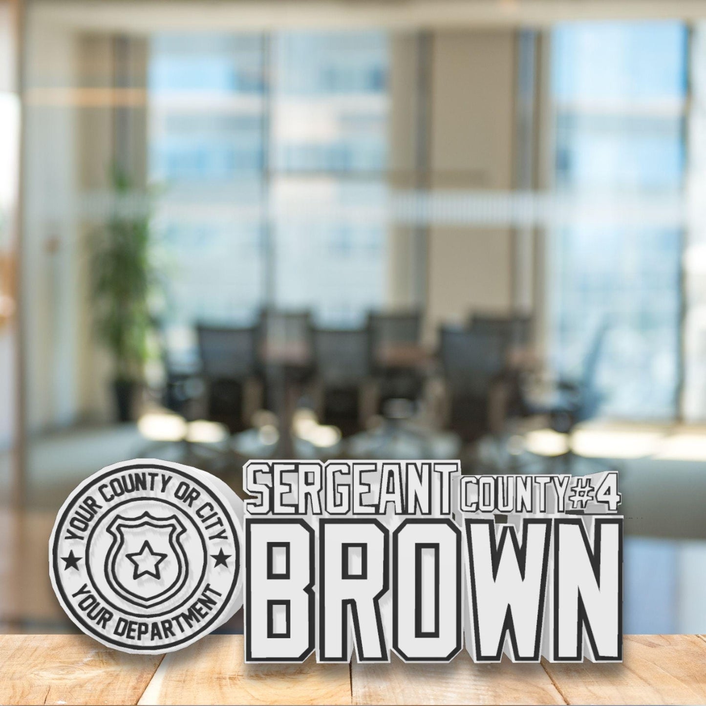 Personalized Police Sergeant Desk Name Plate: Custom Law Enforcement Gift