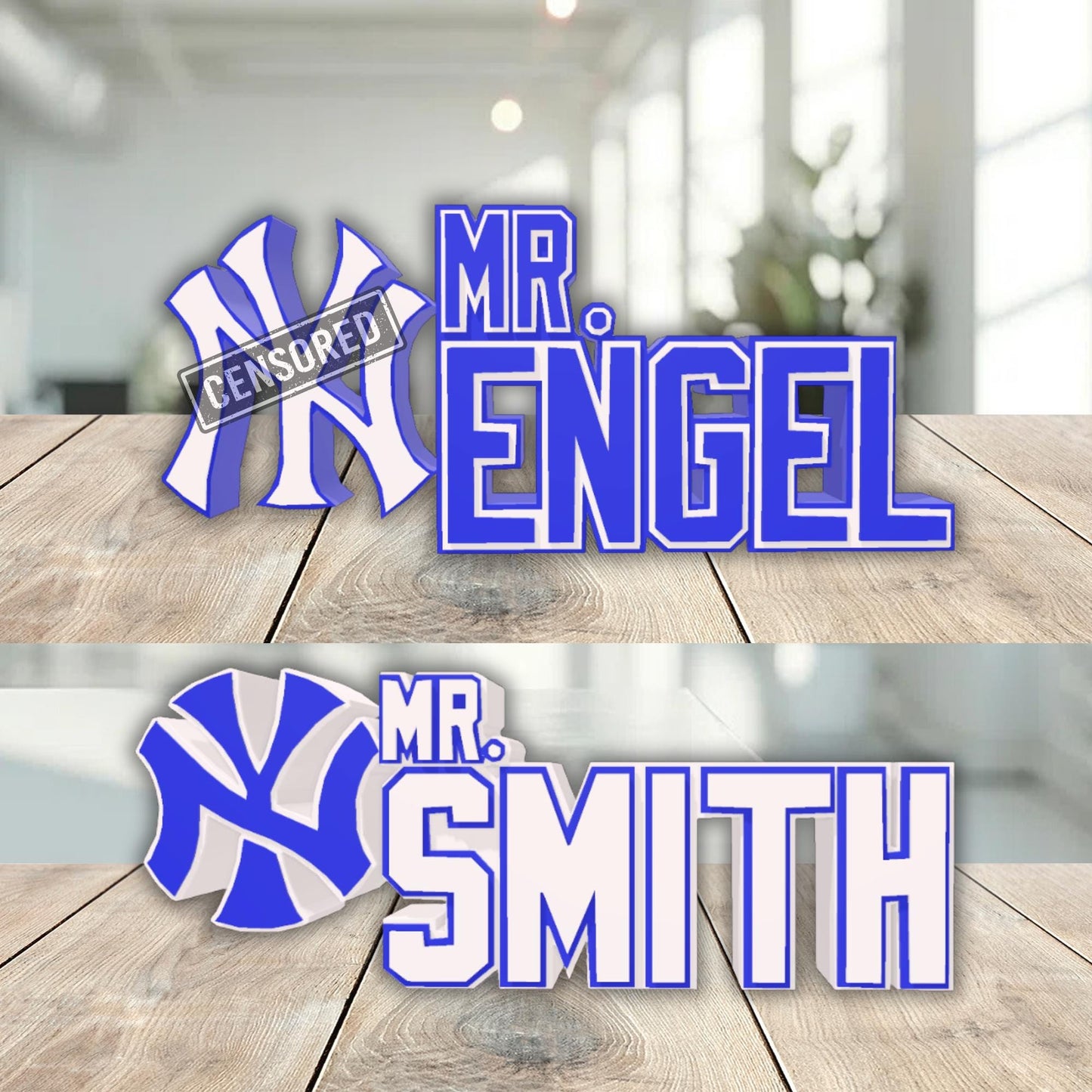 Personalized New York Yankees Desk Name Plate, Office Decoration, Teacher Appreciation gift