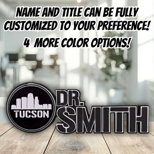 Personalized Tucson Skyline Desk Name Plate, Customized Nameplate, Custom Desk Plaque