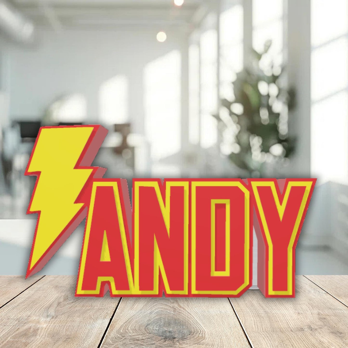 Shazam Desk Name Plate, Custom Desk Plaque, Teacher Appreciation, New Job Gift