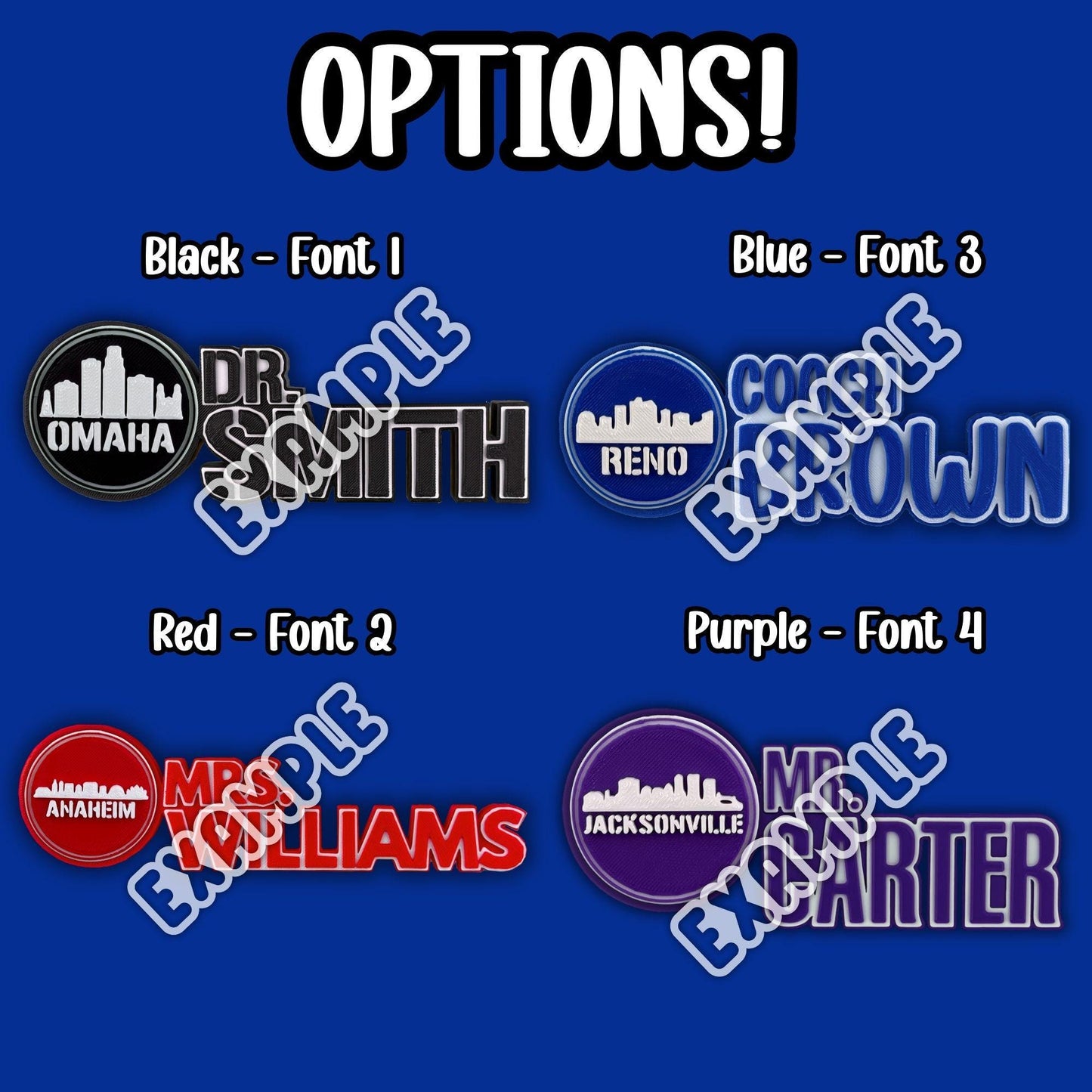 Personalized Oklahoma City Skyline Desk Name Plate, Desk Nameplate, Custom Plaque