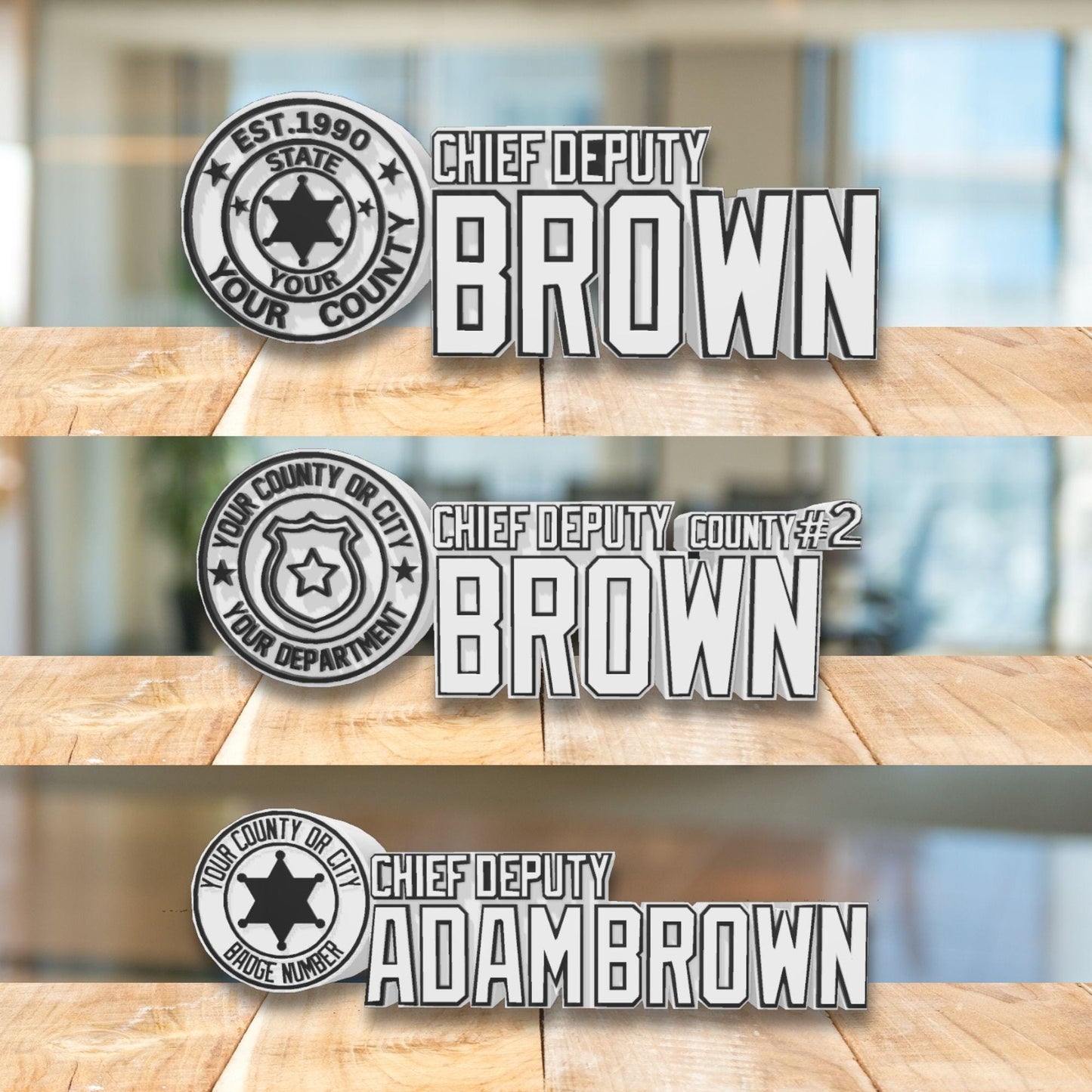 Personalized Deputy Chief Desk Name Plate: Law Enforcement Gift