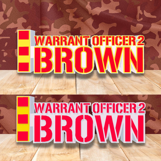 Personalized Chief Warrant Officer 2 Desk Name Plate, CWO2 Desk Plaque, USMC Promotion Gift