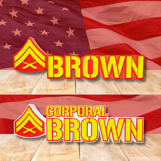 Personalized Corporal Rank Plaque, Marine Corps Promotion Gift, Cpl Desk Name Plate