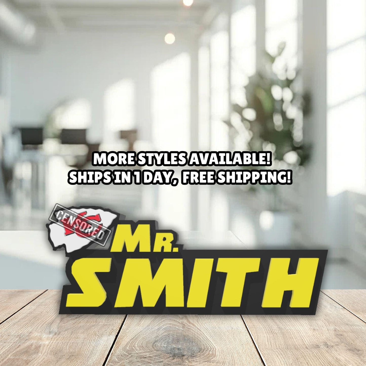 Personalized Kansas City Chiefs Desk Name Plate, Teacher Plaque, Coworker Gift, Teacher Classroom Decoration