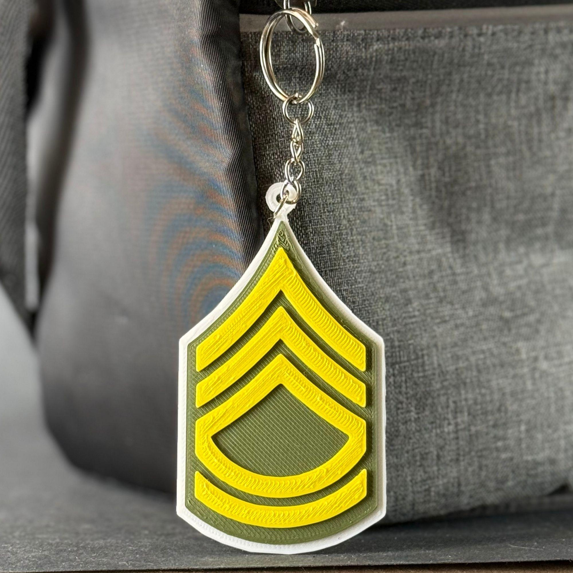 Personalized Sergeant First Class Keychain