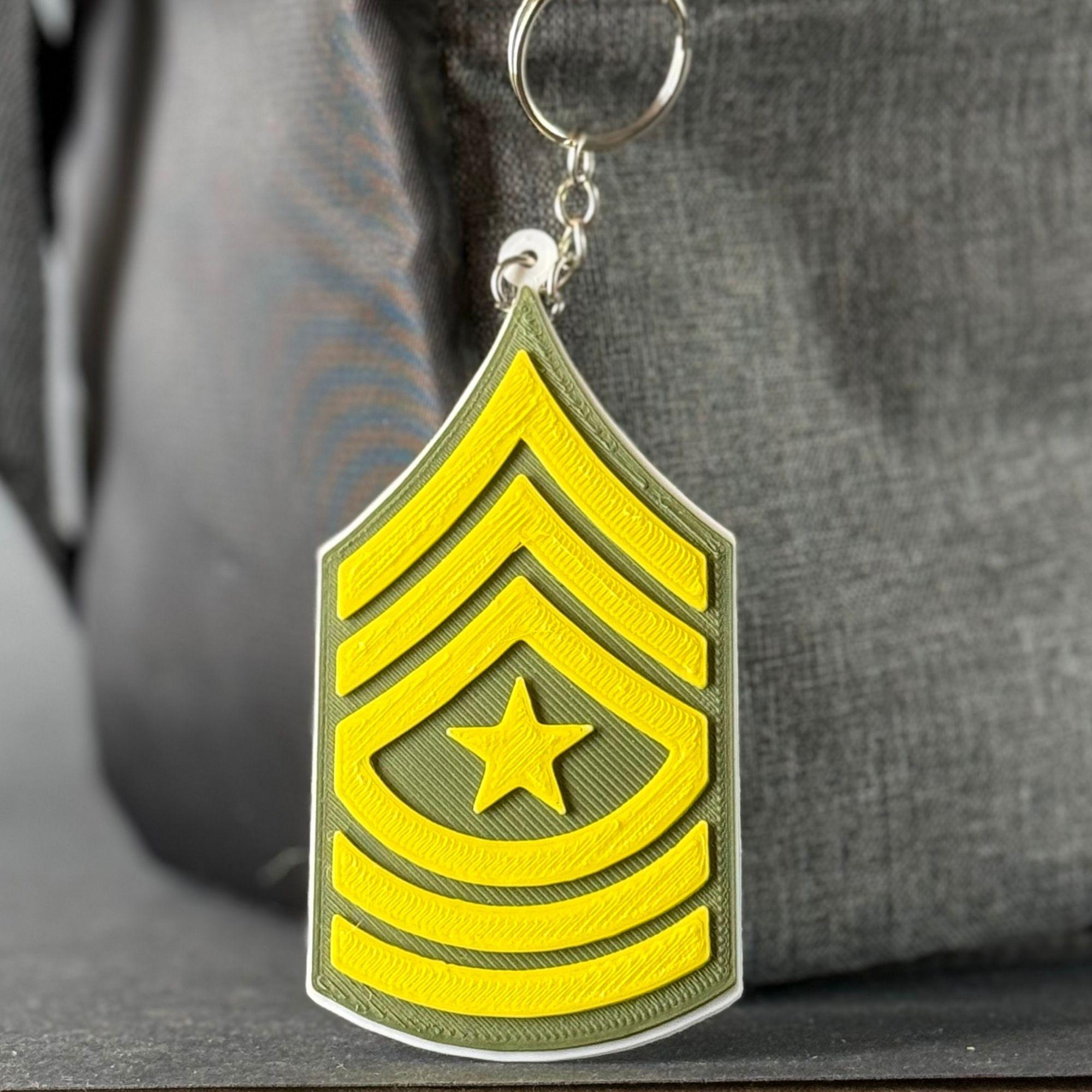 Personalized Sergeant Major Keychain