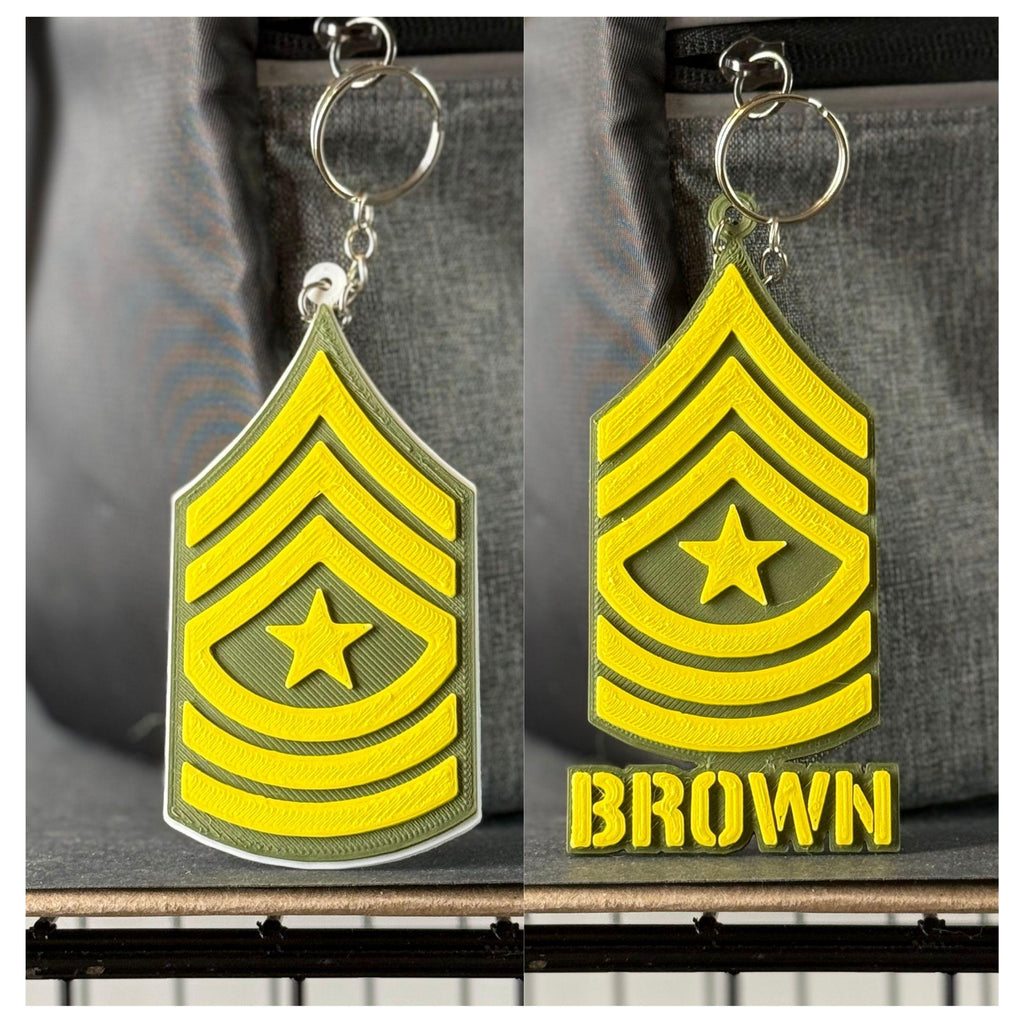 Personalized Sergeant Major Keychain