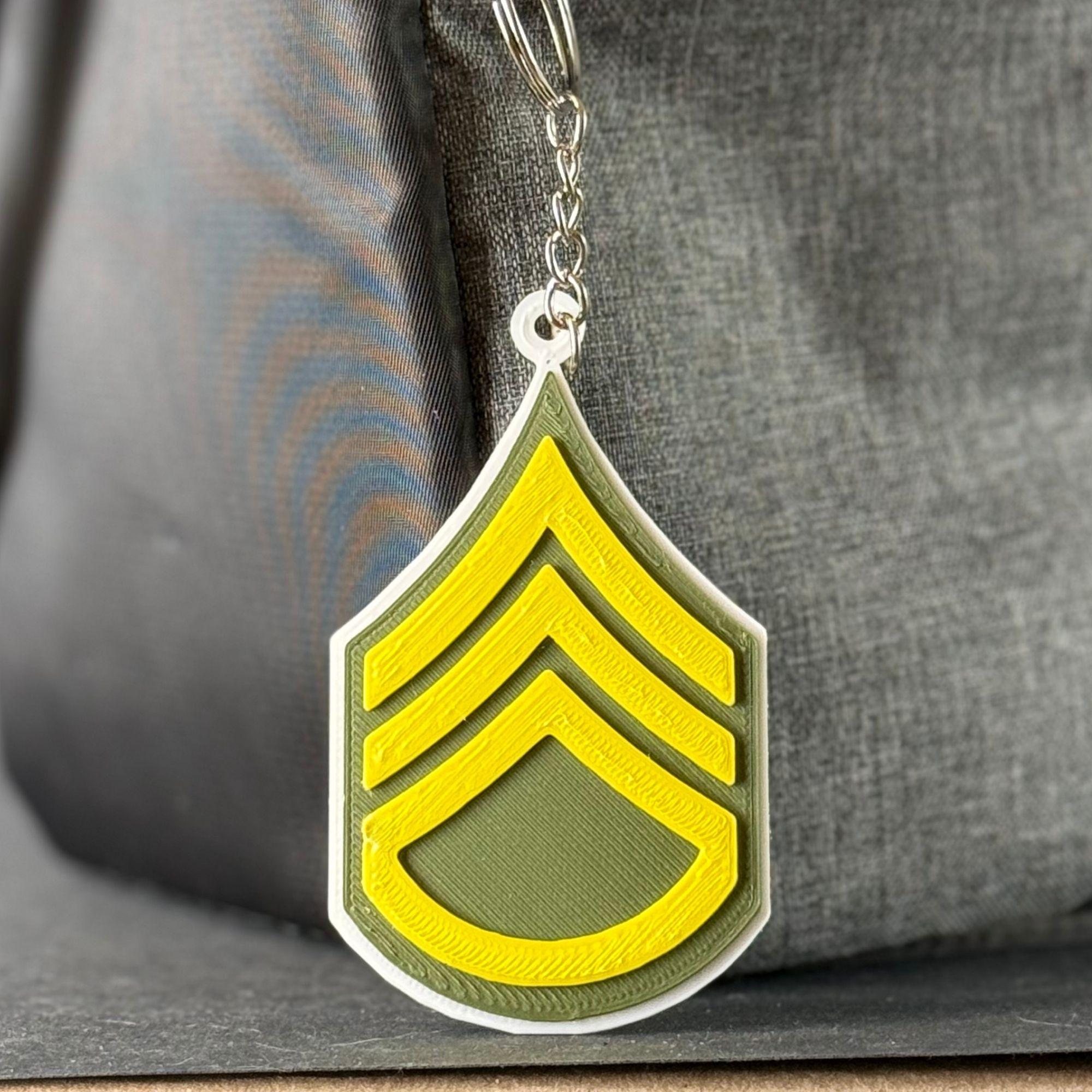 Personalized Army Staff Sergeant Keychain