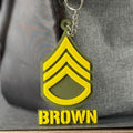 Personalized Army Staff Sergeant Keychain