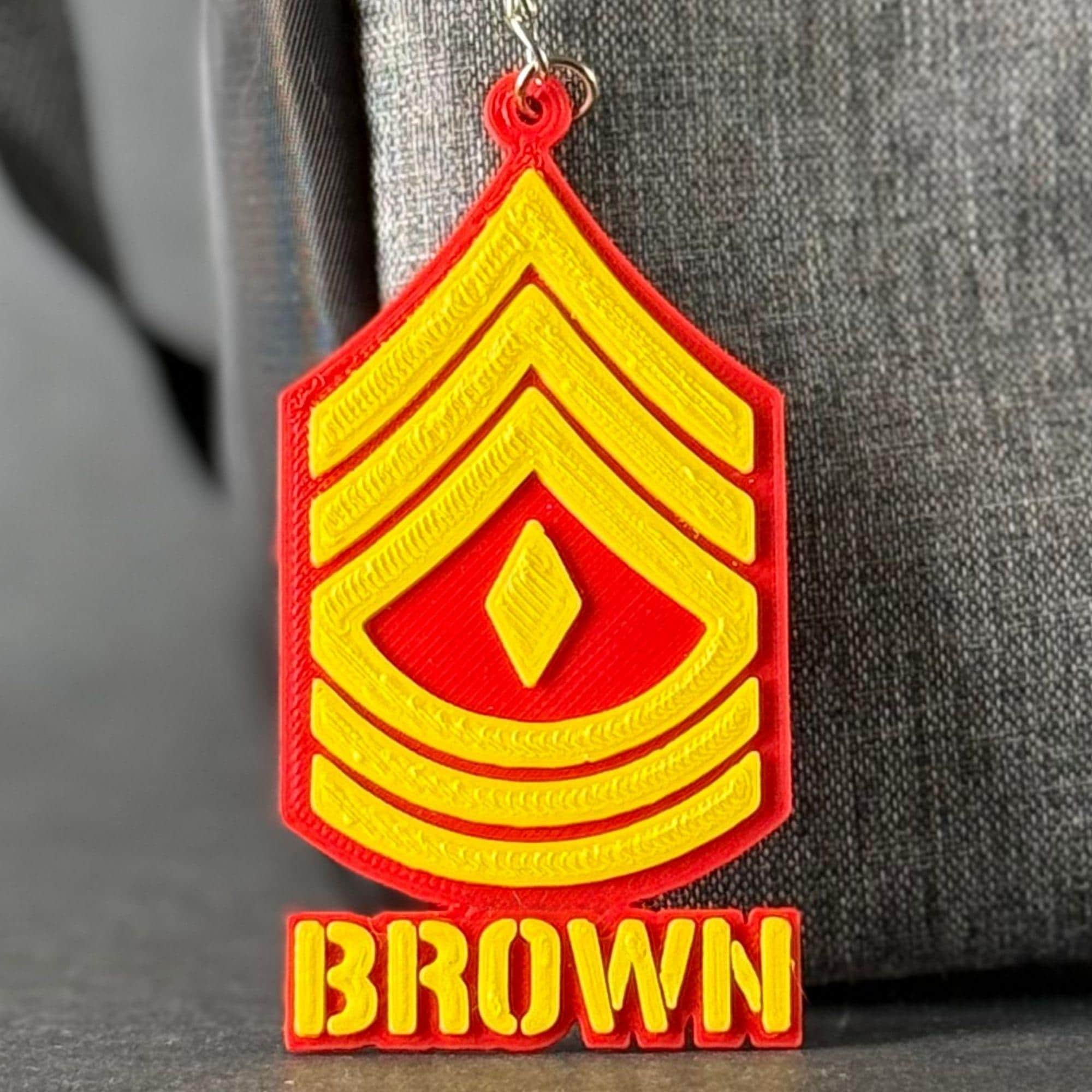 Personalized USMC First Sergeant Keychain