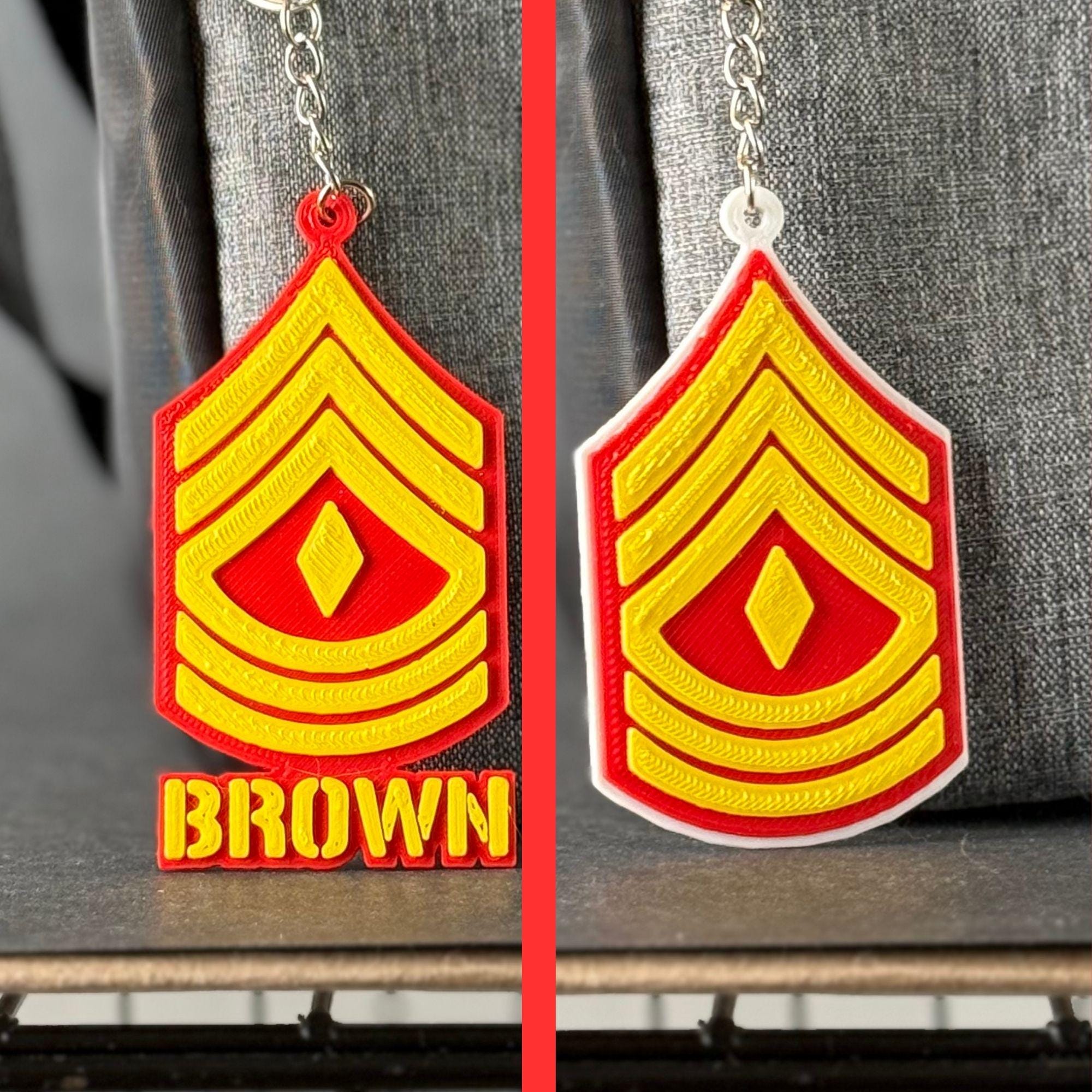 Personalized USMC First Sergeant Keychain