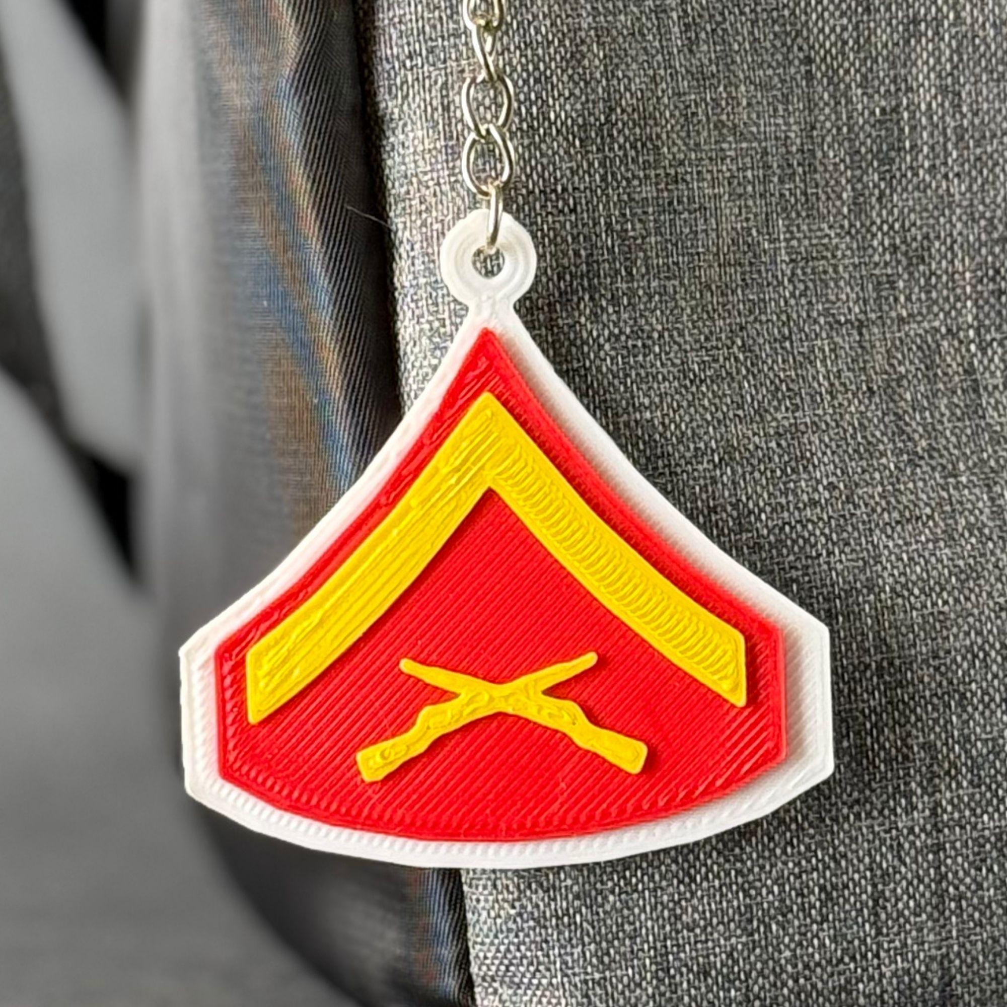 Personalized USMC Lance Corporal Keychain