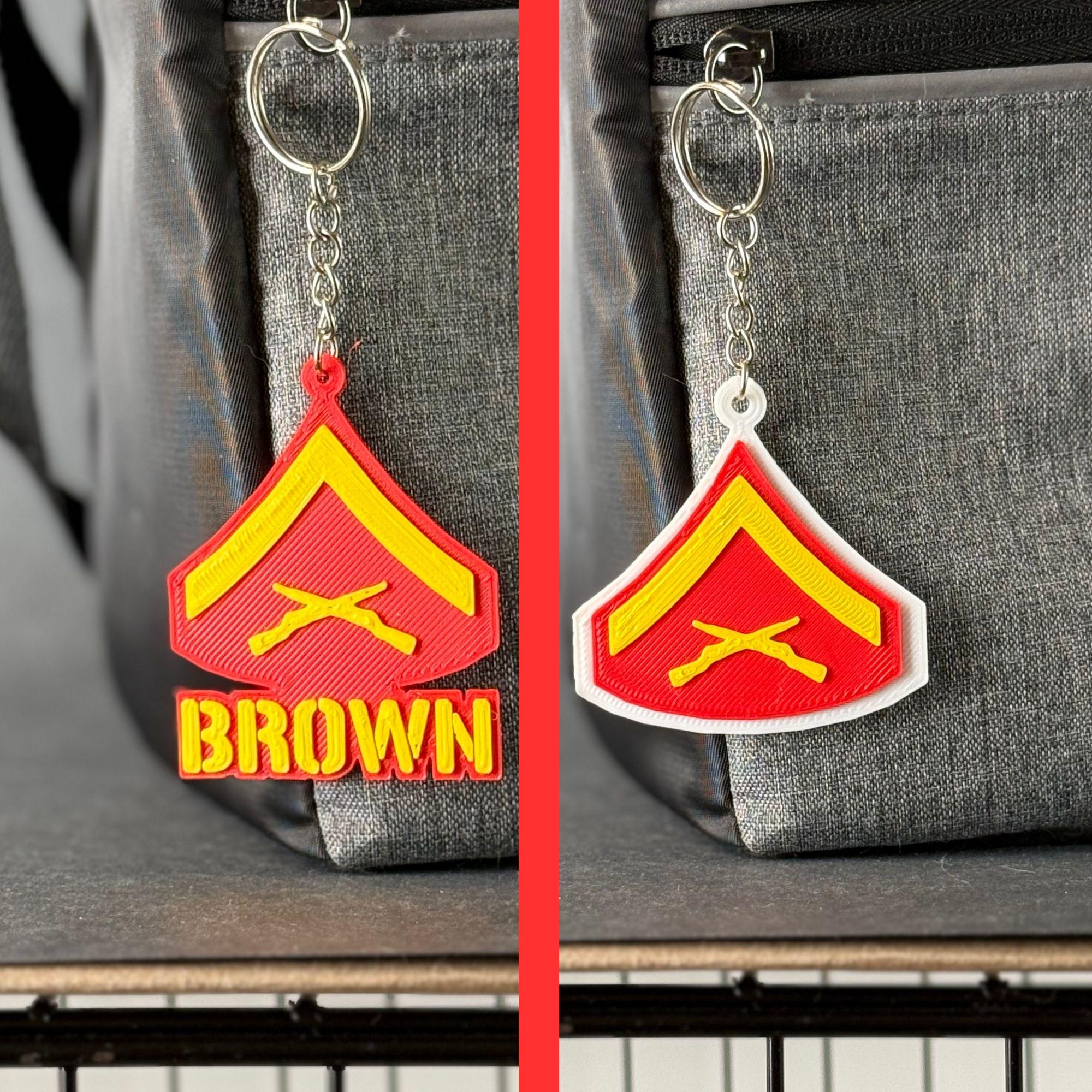 Personalized USMC Lance Corporal Keychain
