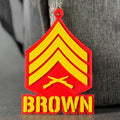 Personalized Marines Sergeant Rank Keychain