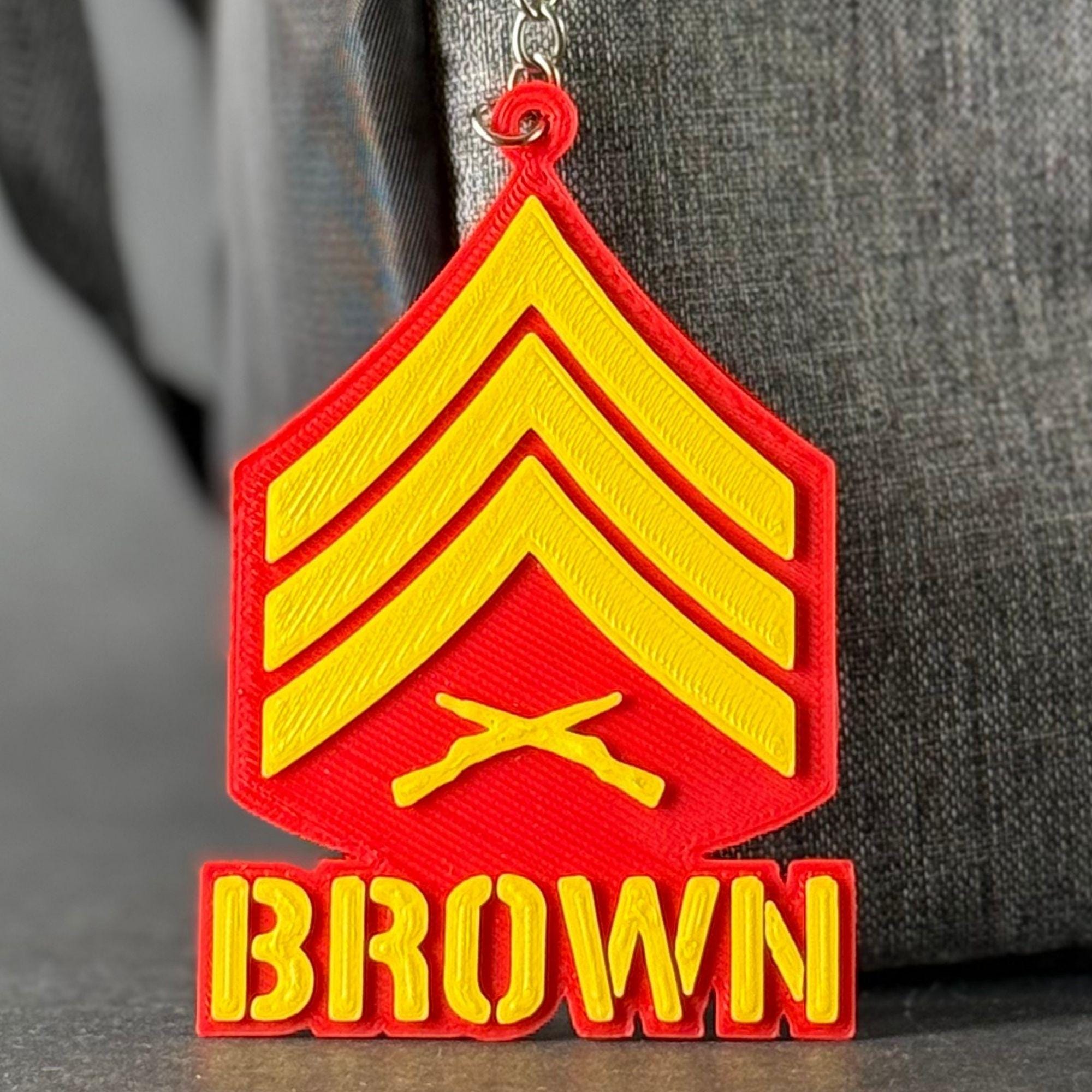 Personalized Marines Sergeant Rank Keychain